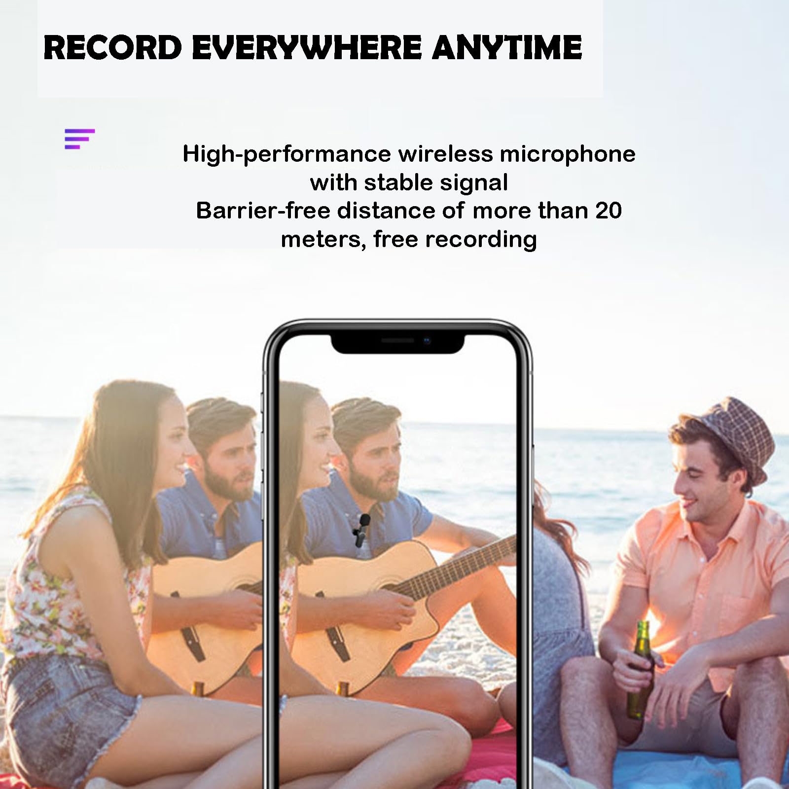 IEKK - 2 micrófonos inalámbricos Lavalier para iPhone, iPad - Mini micrófonos inalámbricos con clip de calidad de sonido cristalina para grabación, transmisión en vivo, Vlog (rosa-Android)