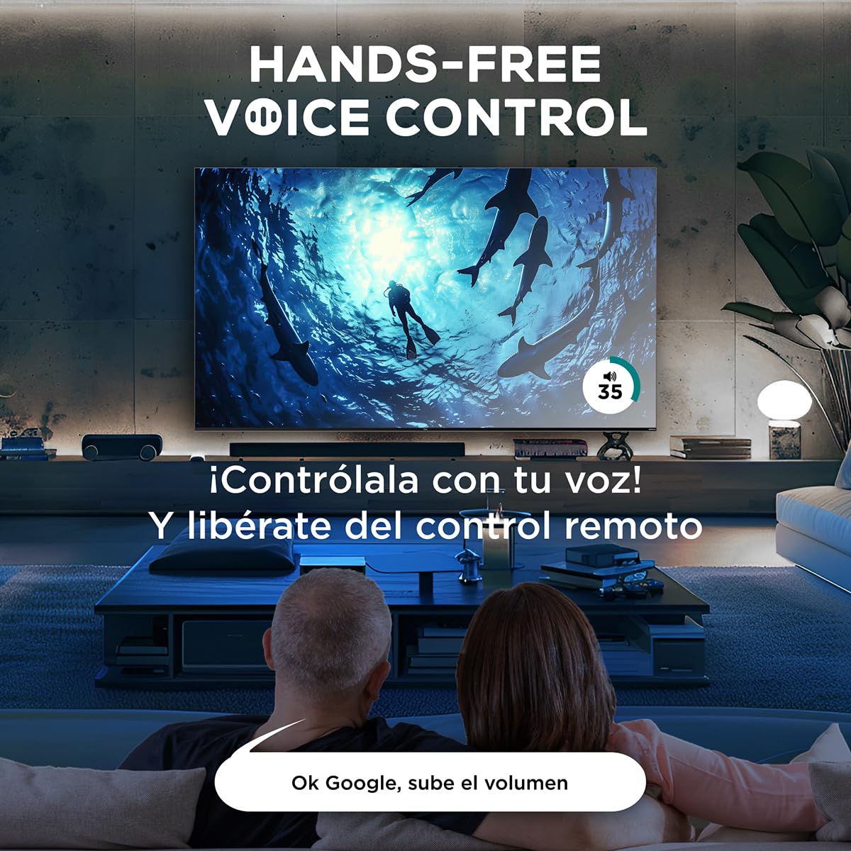 Smart TV TCL 65QM741G en Negro QLED-MiniLED con Google TV Compatibilidad Alexa