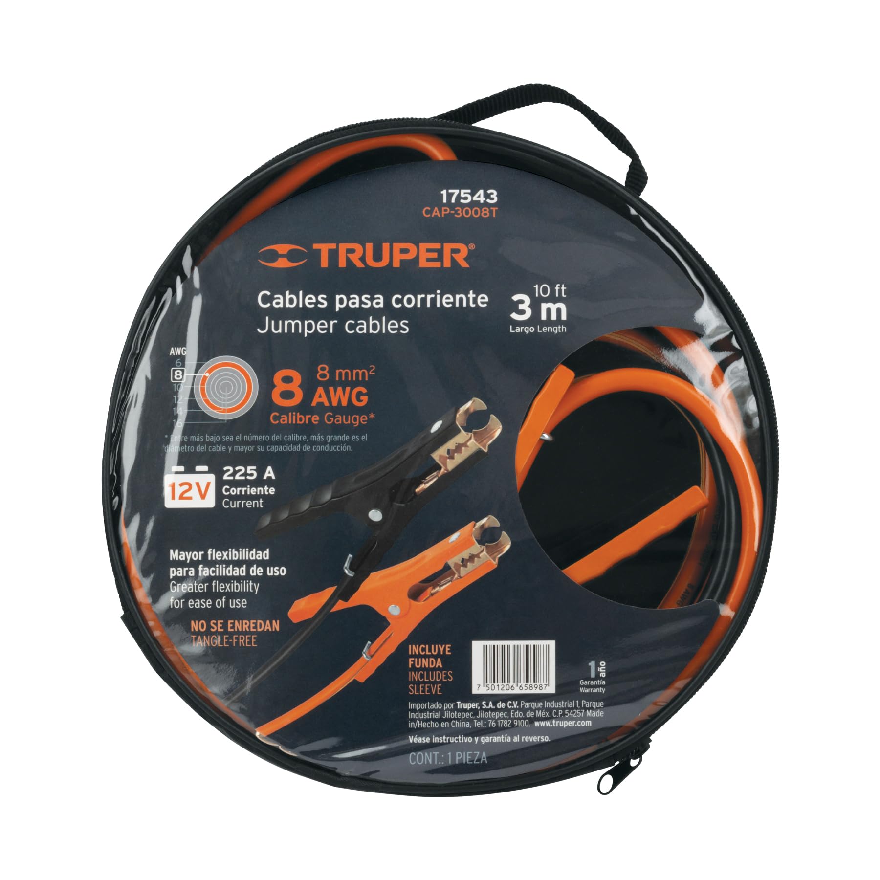 Cables Pasa Corriente Truper CAP-3008T 3 m Calibre 8 AWG