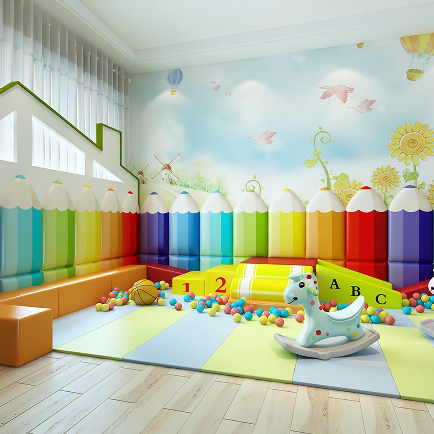 Almohadillas de Pared Anticolisión 3D, Paneles de Pared Tapizados en Forma de Lápiz, Cabecera de Pared para Despegar y Pegar, Pared Acolchada para Decoración de Sala de Juegos, Adhesivos Sensoriales