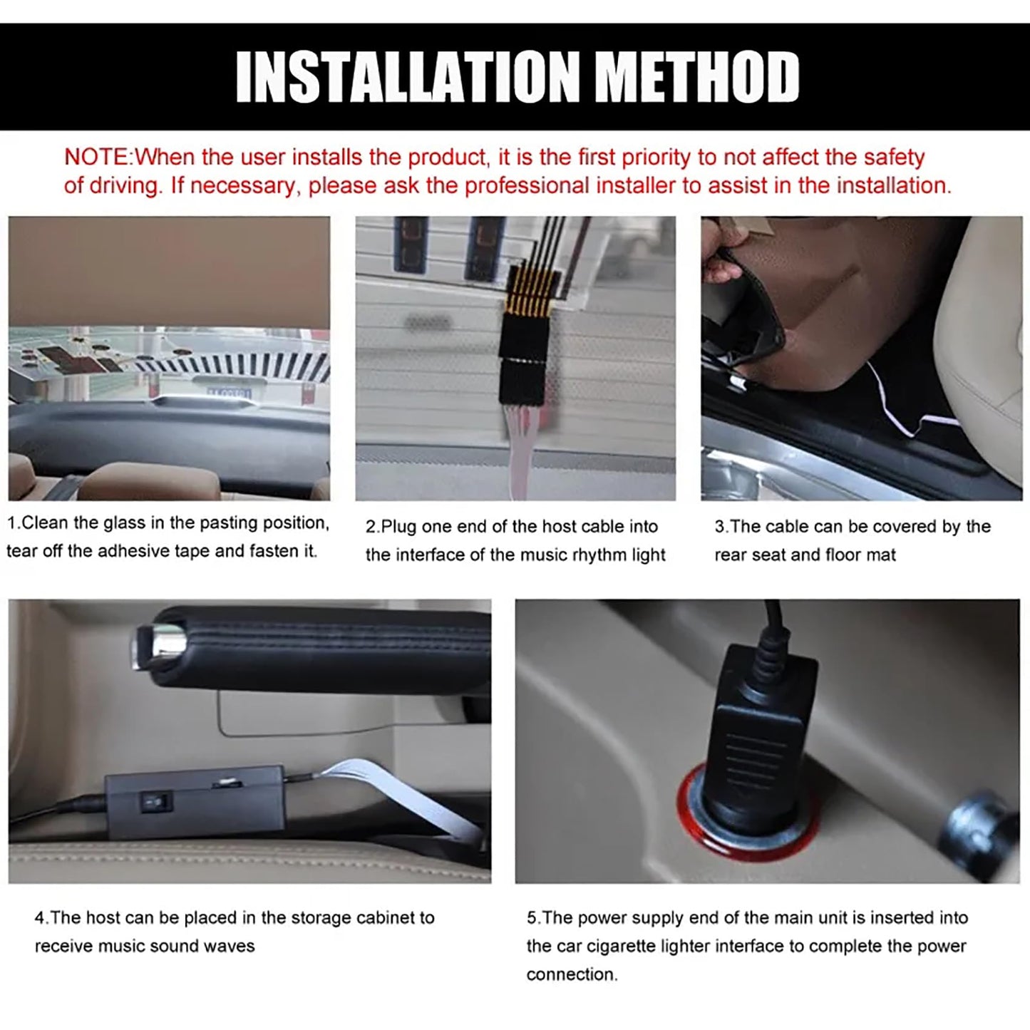 Pegatina de Ecualizador de Luz LED keeda Azul con Sensor de Sonido para Auto