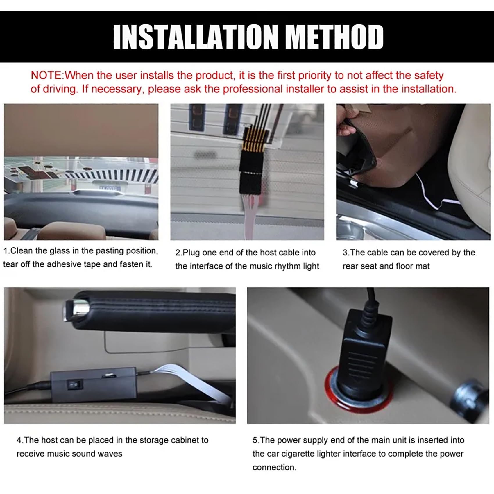 Pegatina de Ecualizador de Luz LED keeda Azul con Sensor de Sonido para Auto