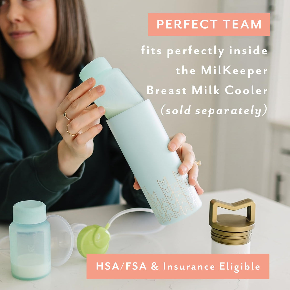 Mila's Keeper - Botellas de almacenamiento de leche materna de silicona premium, para bombeo, almacenamiento y alimentación, se adapta a bombas y pezones líderes, recipientes de almacenamiento de