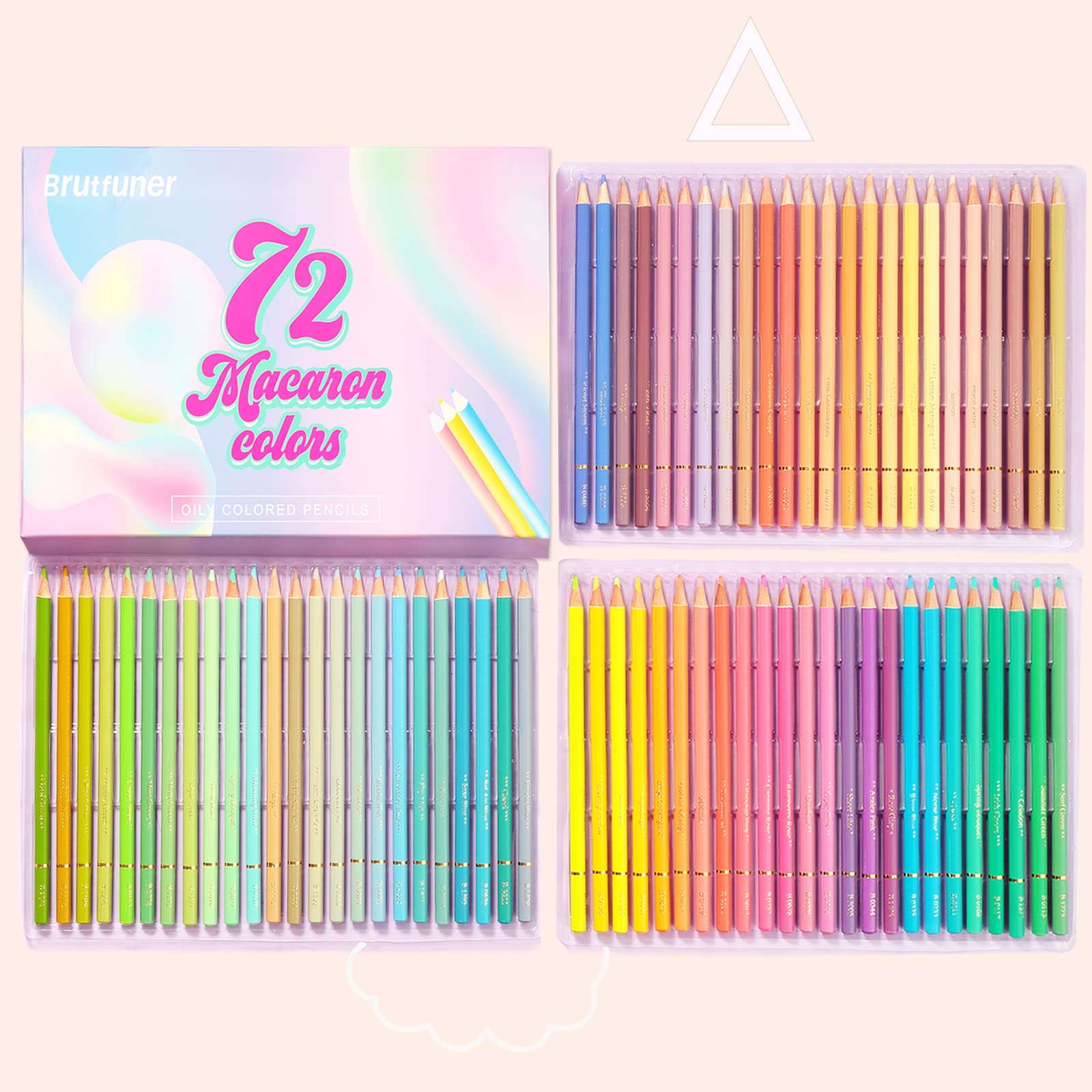 Lápices de Colores Macaron, Juego Profesional Lápices de colores pastel de 72 Colores, Núcleos a Base de Cera Suave Numerados, Para Dibujar, Dibujar, Sombrear y Colorear
