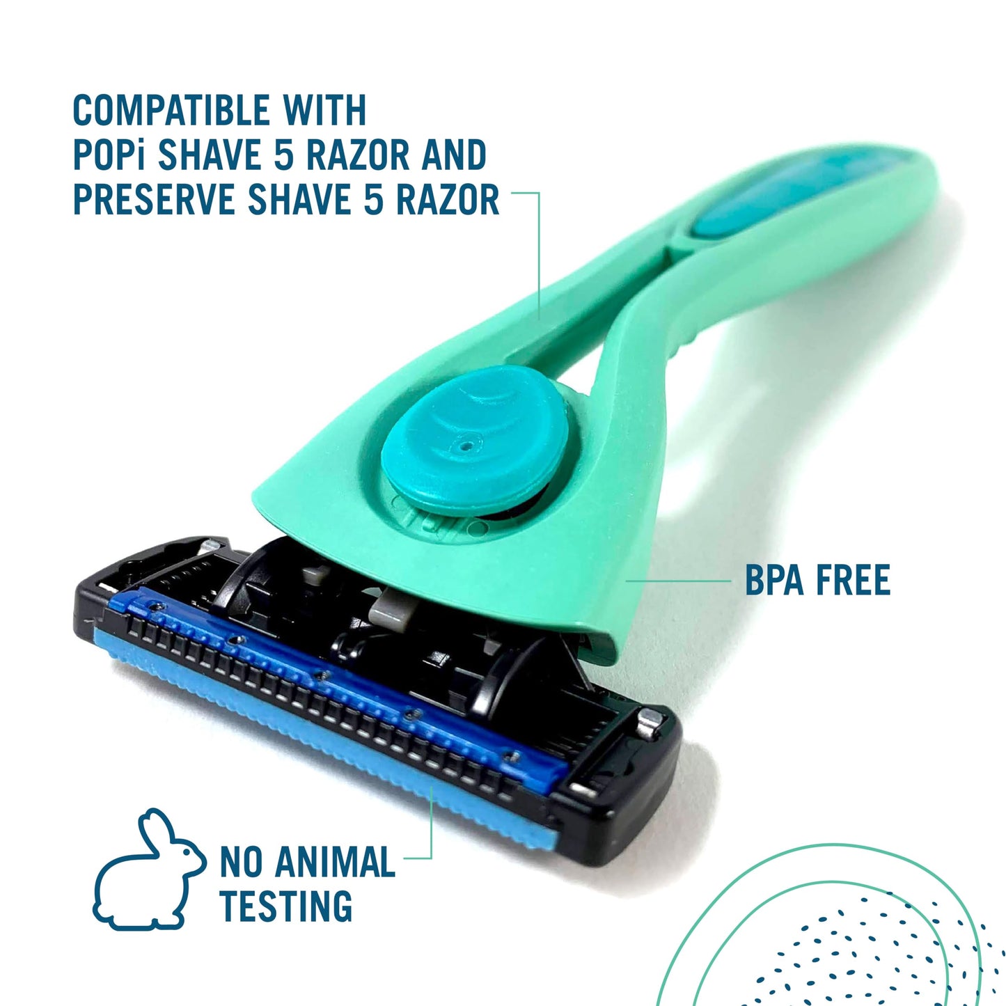 Preserve Shave 5 Five Blade - Navaja de afeitar rellenable, fabricada con materiales reciclados, color rojo amapola