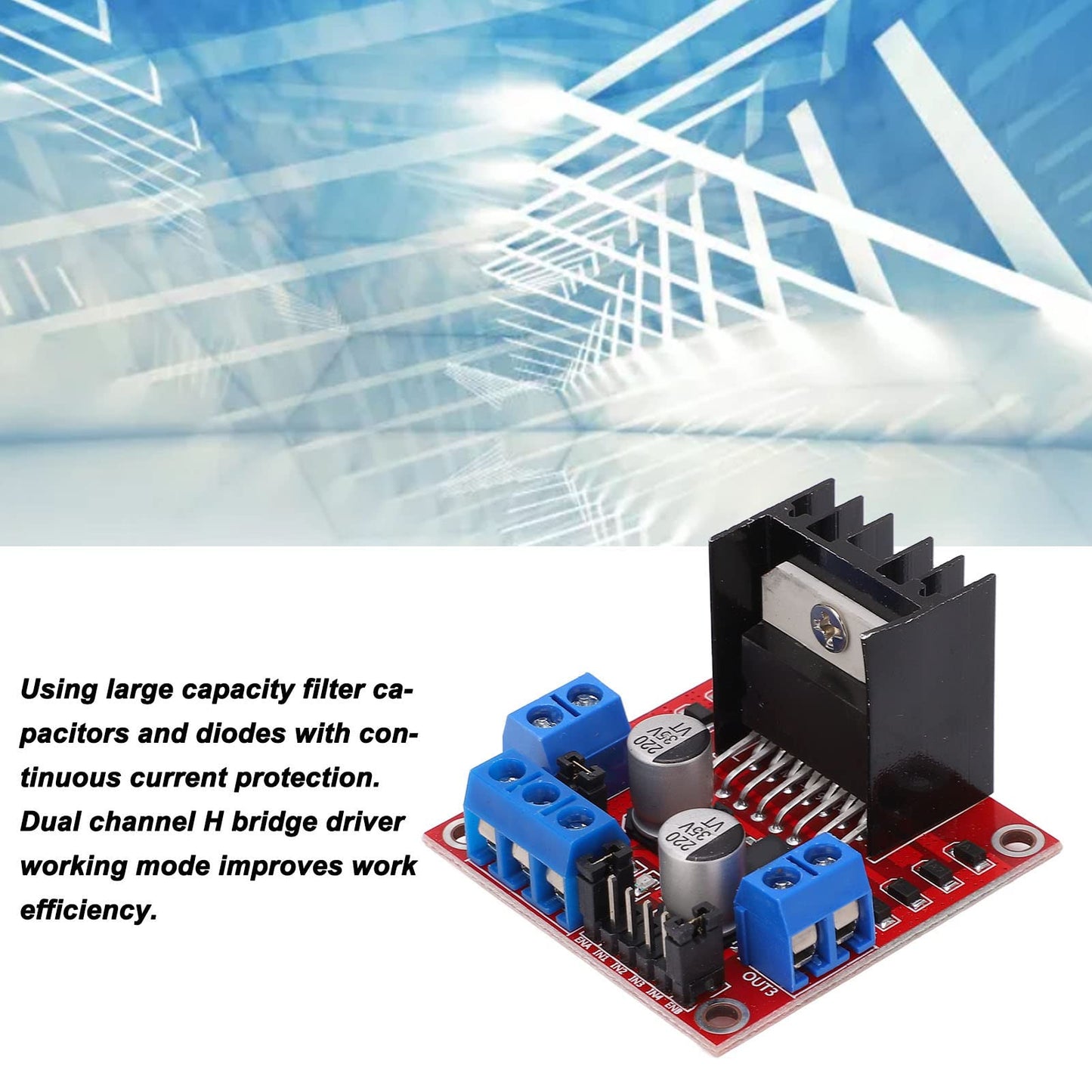 FRZY Placa de accionamiento de Motores, Puente H Dual 5 uds módulo de Controlador de Motor de Gran Capacidad de conducción protección de Corriente Continua para reemplazo