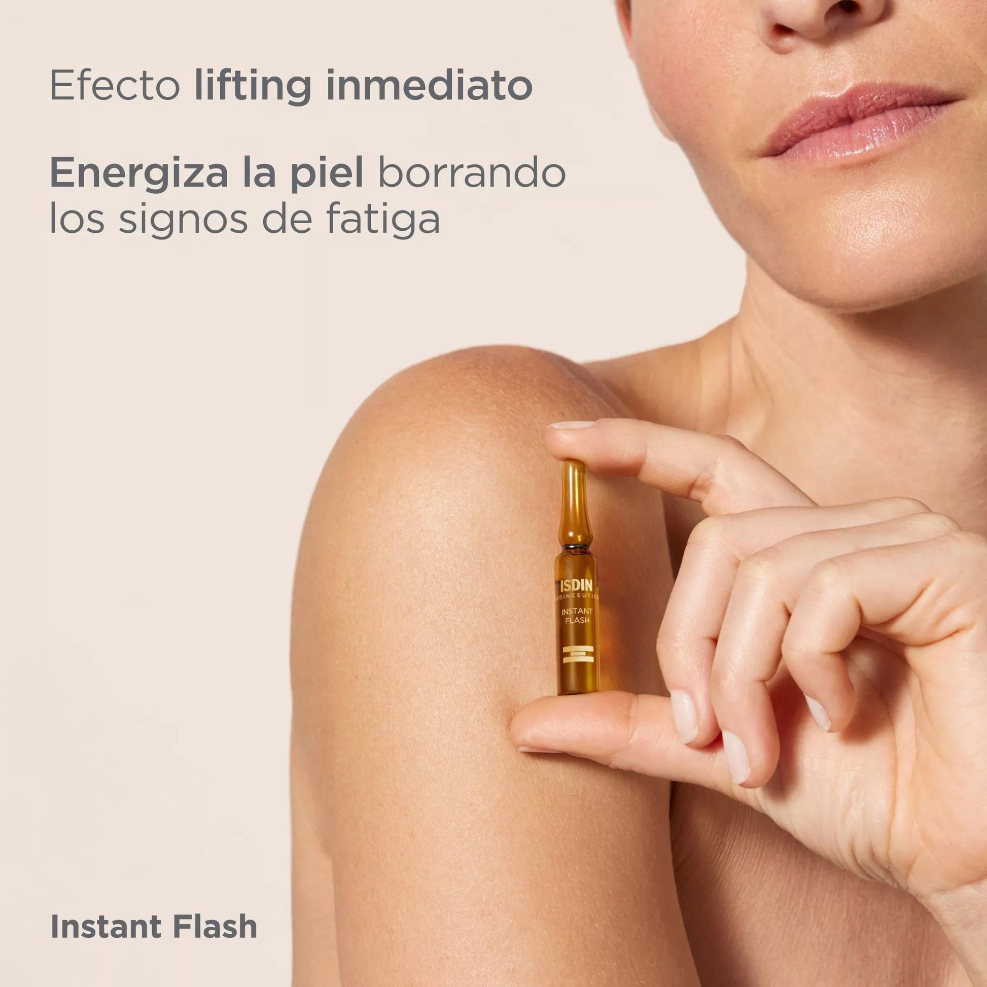 Isdinceutics Instant Flash, Solución facial con efecto lifting inmediato, 5 ampolletas