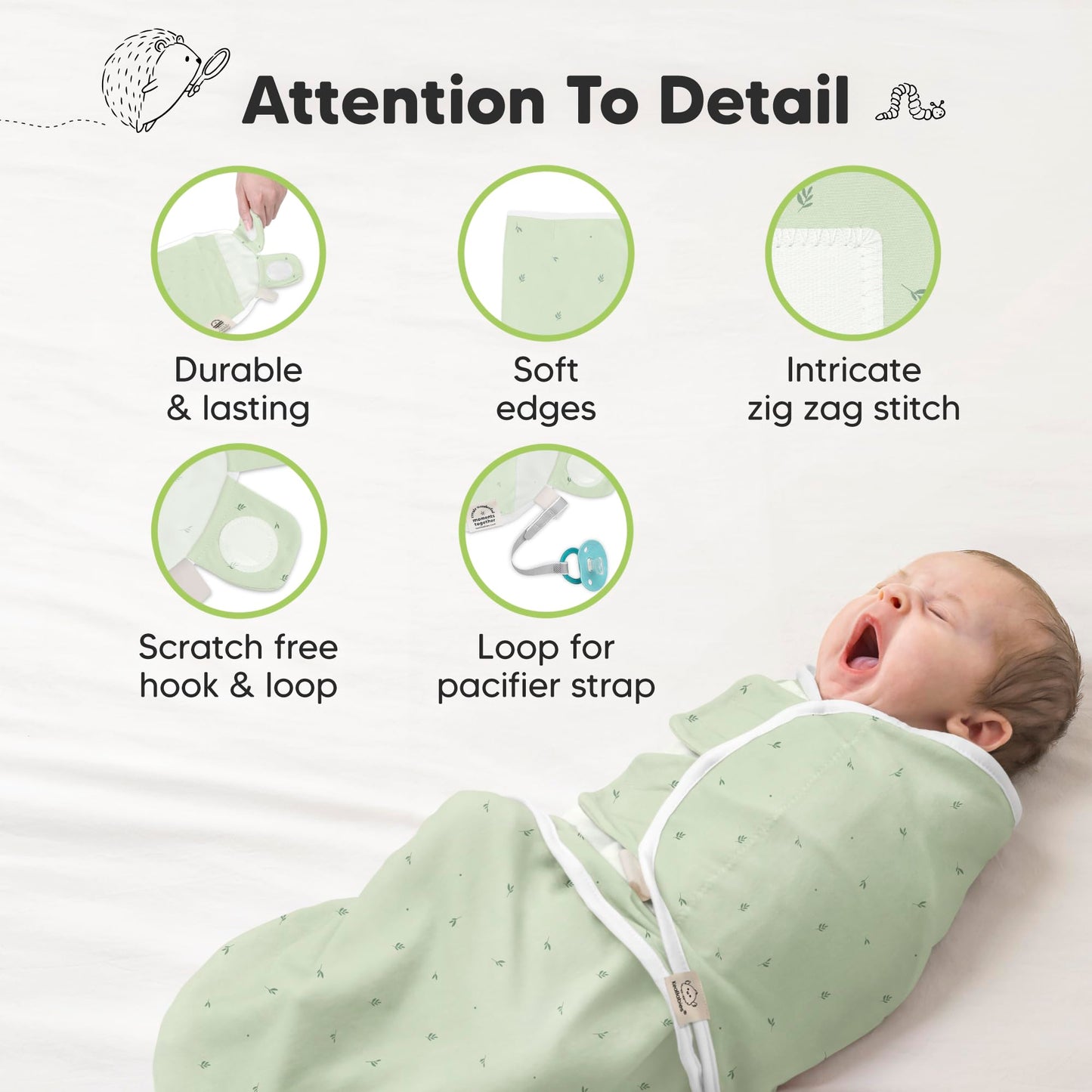 Paquete de 3 Bolsas de Dormir orgánicas para bebés – Mantas para recién Nacidos, bebés de 0 a 3 Meses, bebés, niños, Saco de Dormir Suave y cómodo, Mantas para bebés recién Nacidos, fáciles de Usar