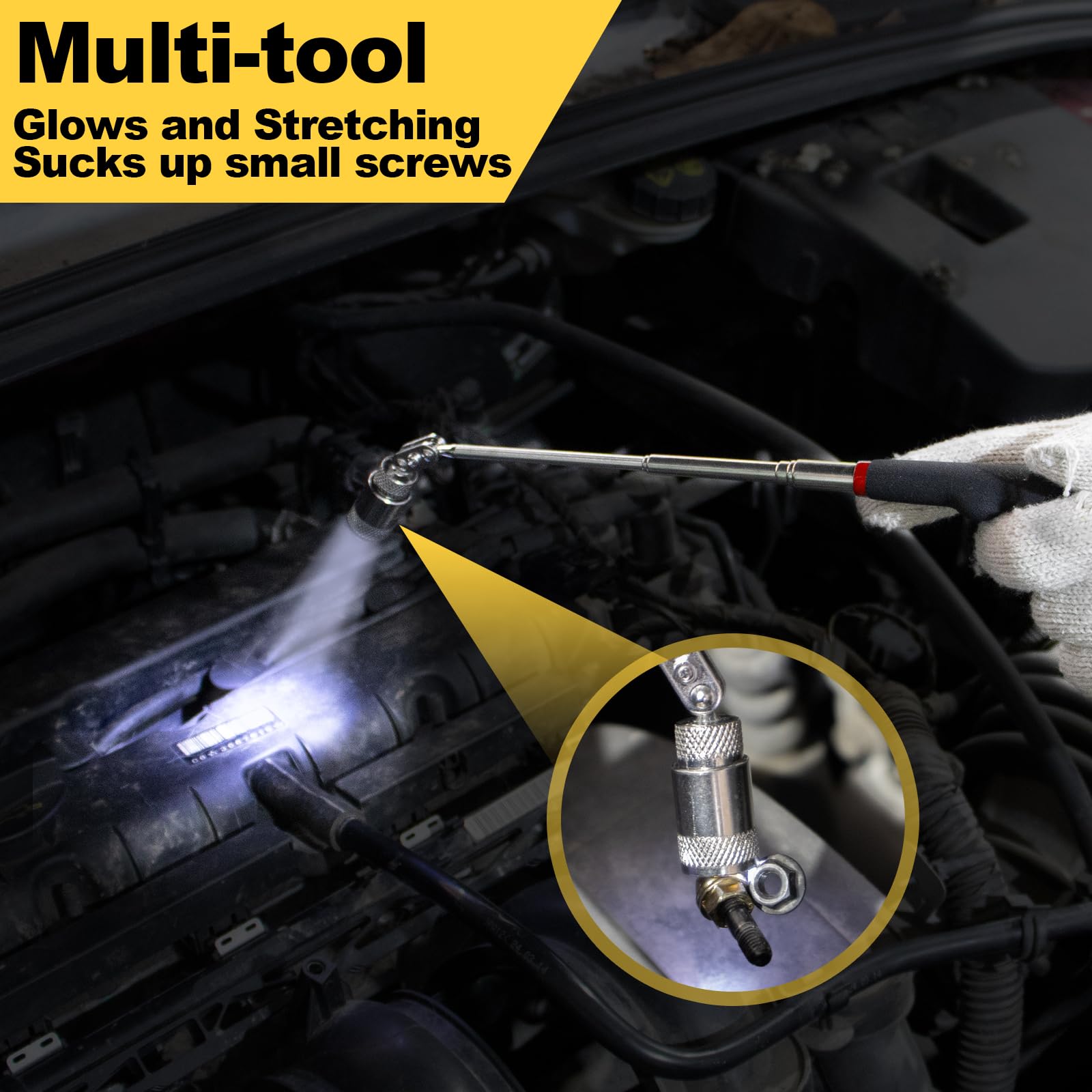 Kit de Herramientas XBVV 11 Piezas con Raspador y Magnético Telescópico para Reparación de Coche