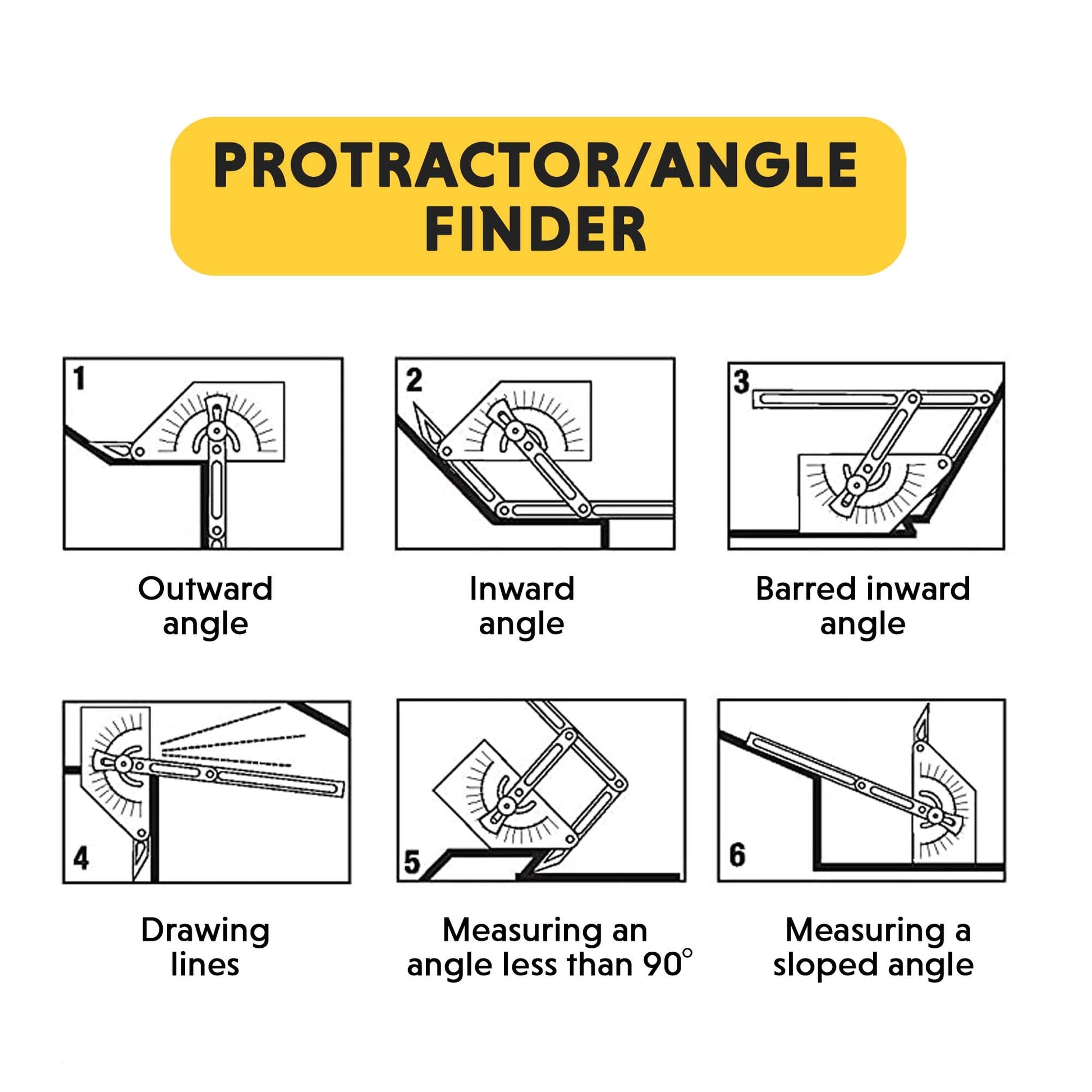 General Tools & Instruments 29 Plastic Protractor and Angle Finder with Articulating Arms