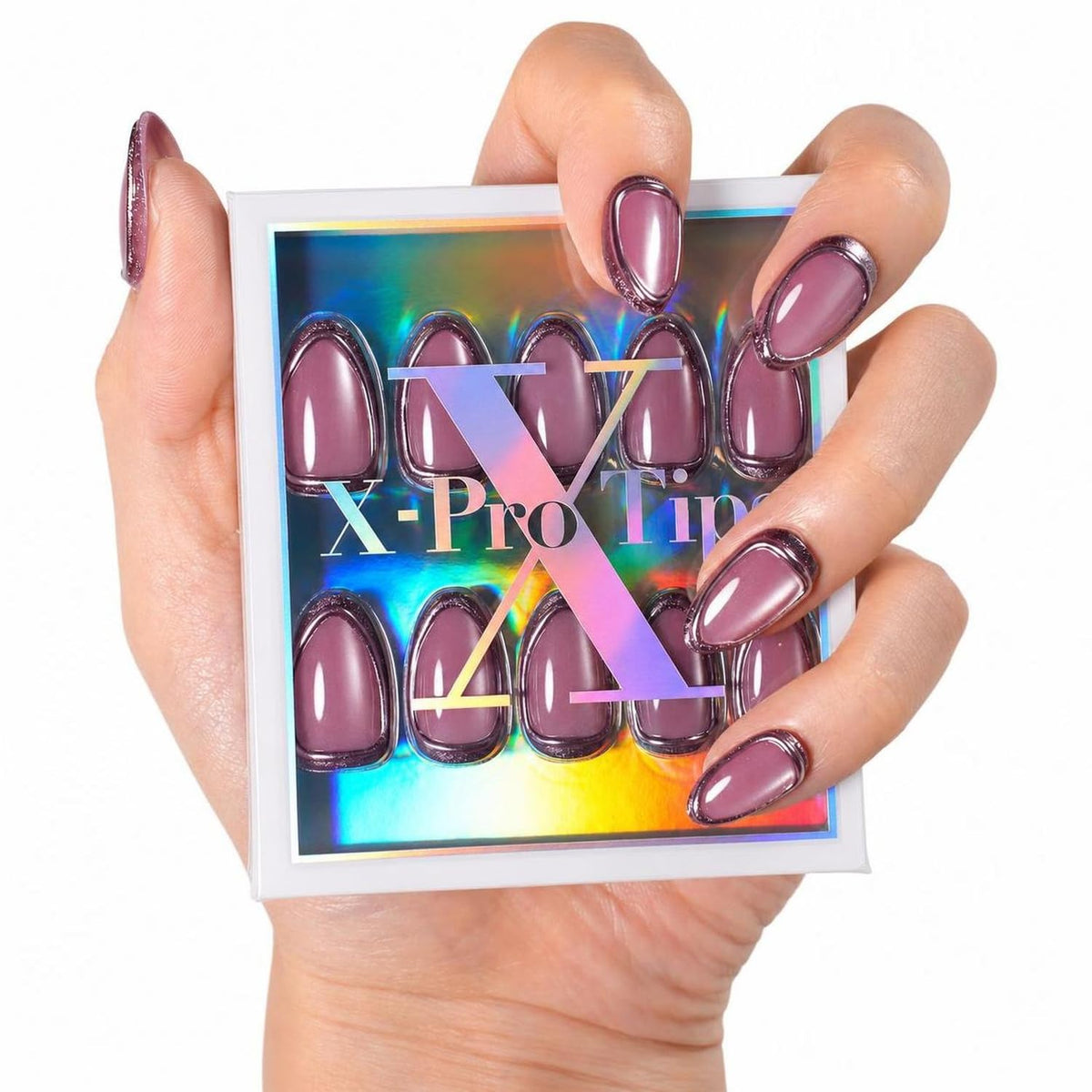 SXC Uñas postizas de la marca Cosmetics | Serie X1, almendra corta (036 Amethyst Velvet)