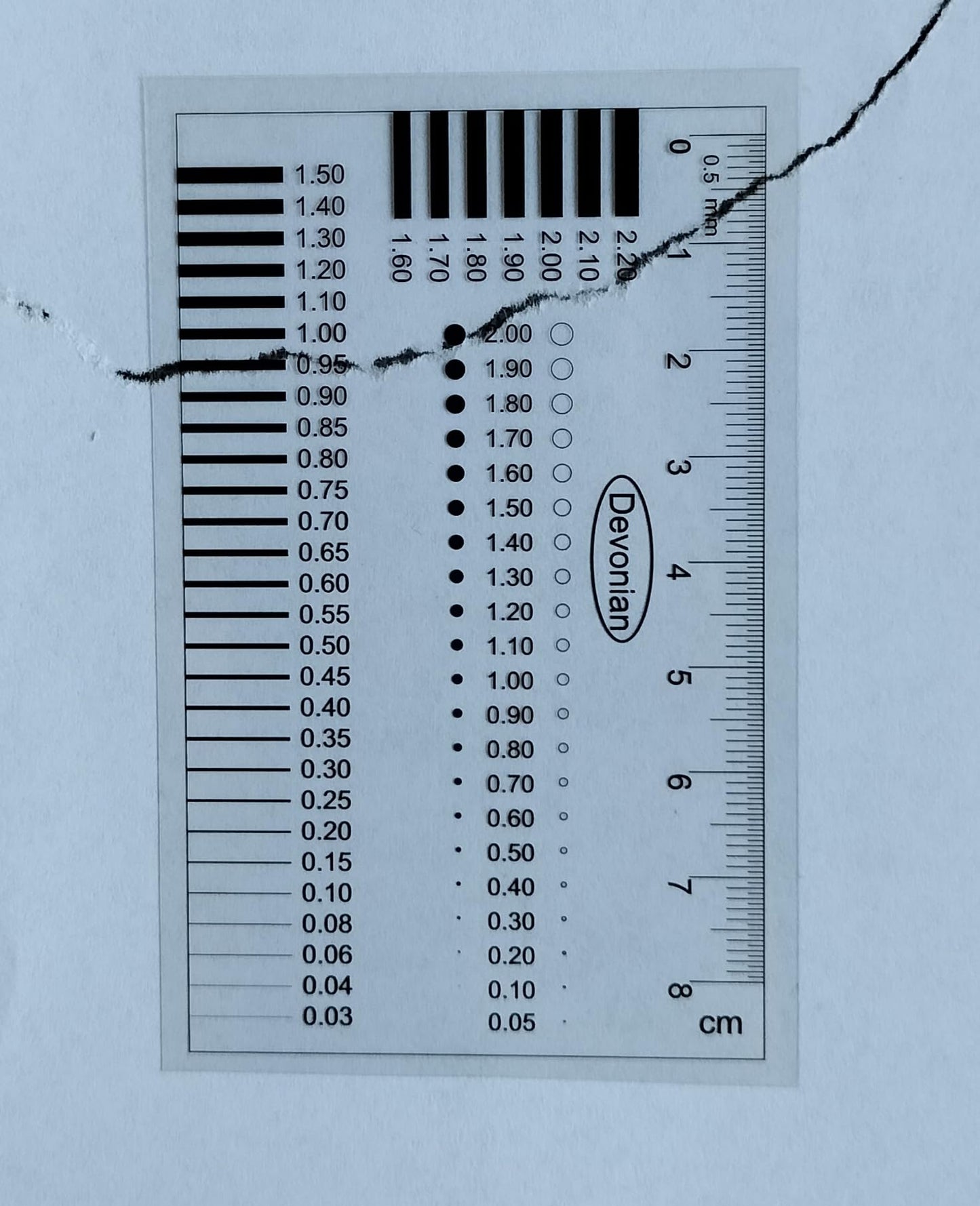 Indicadores de Ancho de Grietas de Alta Precisión Transparente Paquete de 5 para Inspección Precisa
