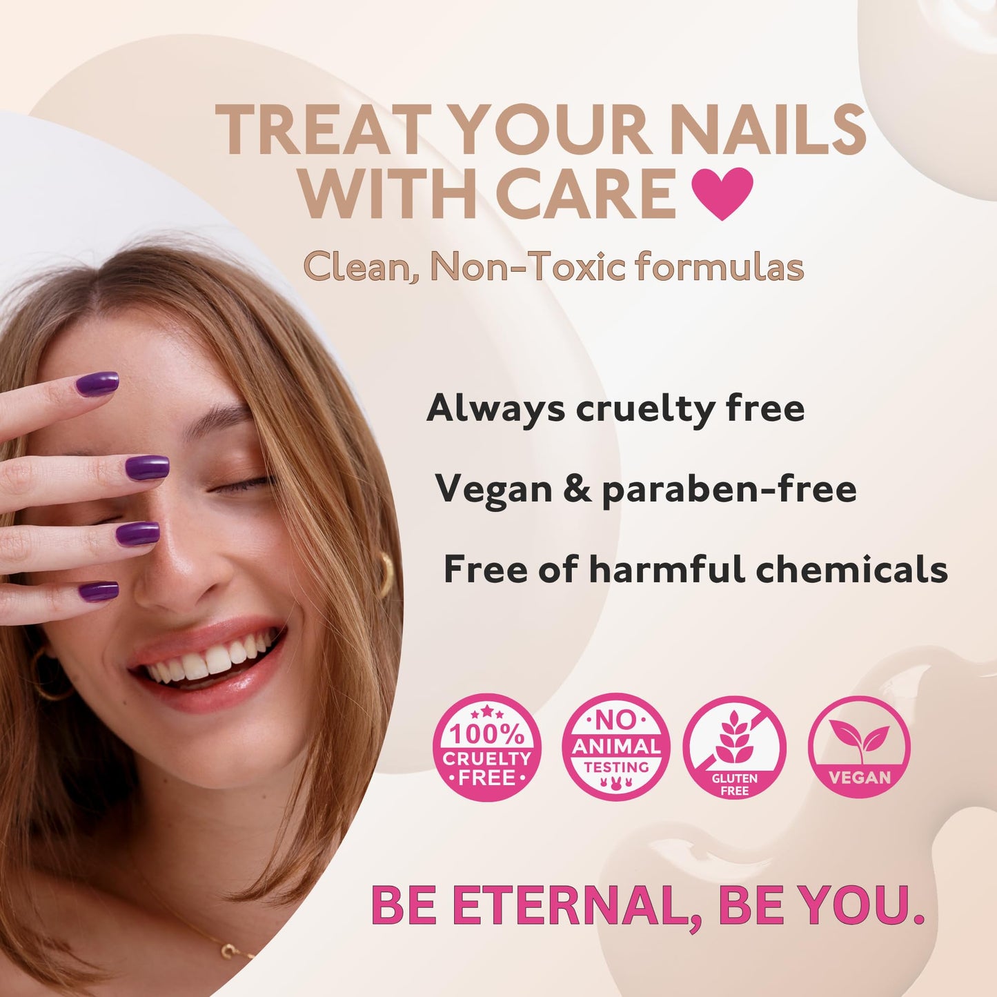 Eternal Colección – Juego de 5 piezas: Larga duración, secado rápido, esmalte de uñas de brillo espejo – endurecedor, acabado brillante y brillante – 0,46 onzas fluidas cada uno (Wild Nudes)