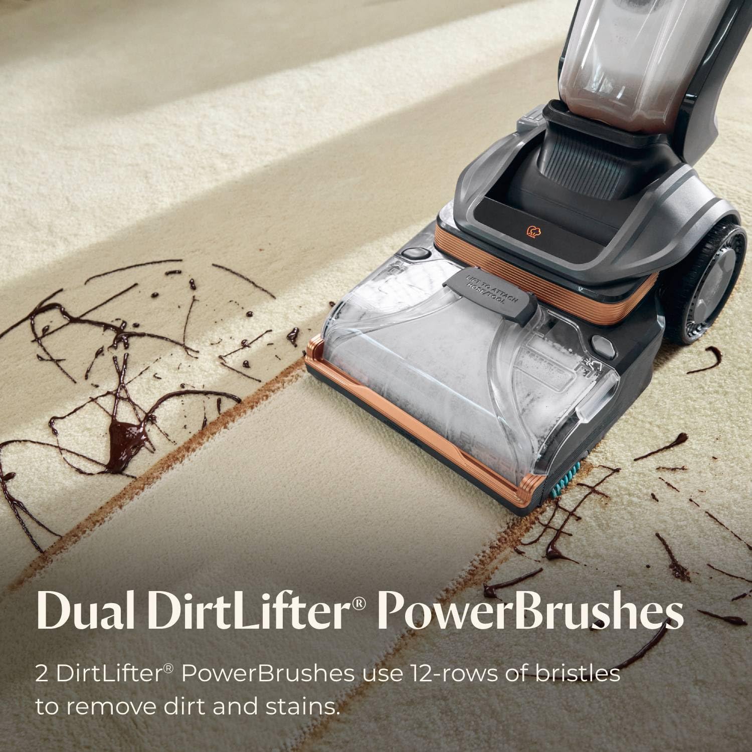 BISSELL Revolution HydroSteam Limpiador de alfombras para mascotas, limpiador profundo vertical, tecnología HydroSteam, herramienta de tapicería para mascotas 2 en 1 y fórmulas incluidas, 3432