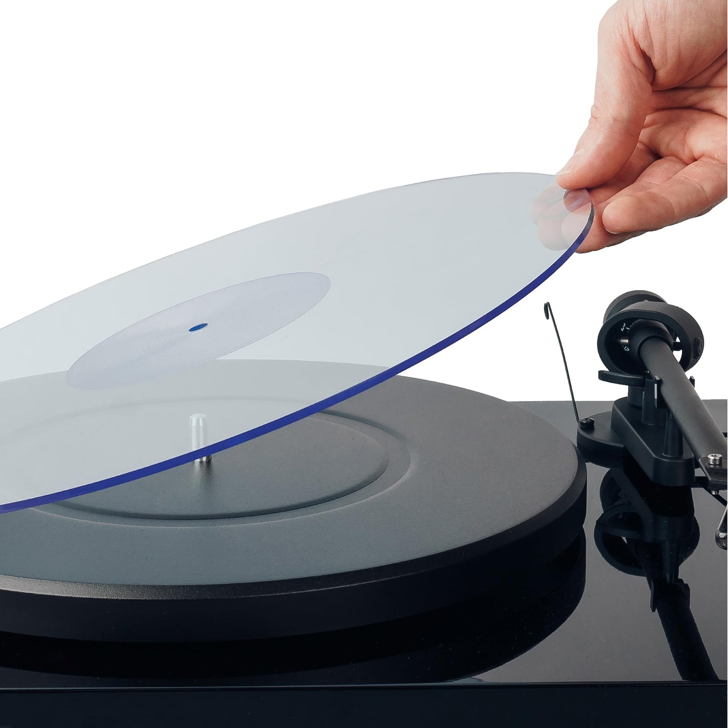 Hudson Hi-Fi Estera giratoria de acrílico - LP Slipmat para tornamesas y Tocadiscos de Vinilo - BlueLit - Azul Encendido