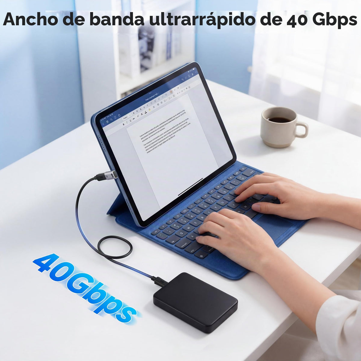 Adaptador USB C Cable Matters Negro Paquete de 2 de 40 Gbps y 90 Grados