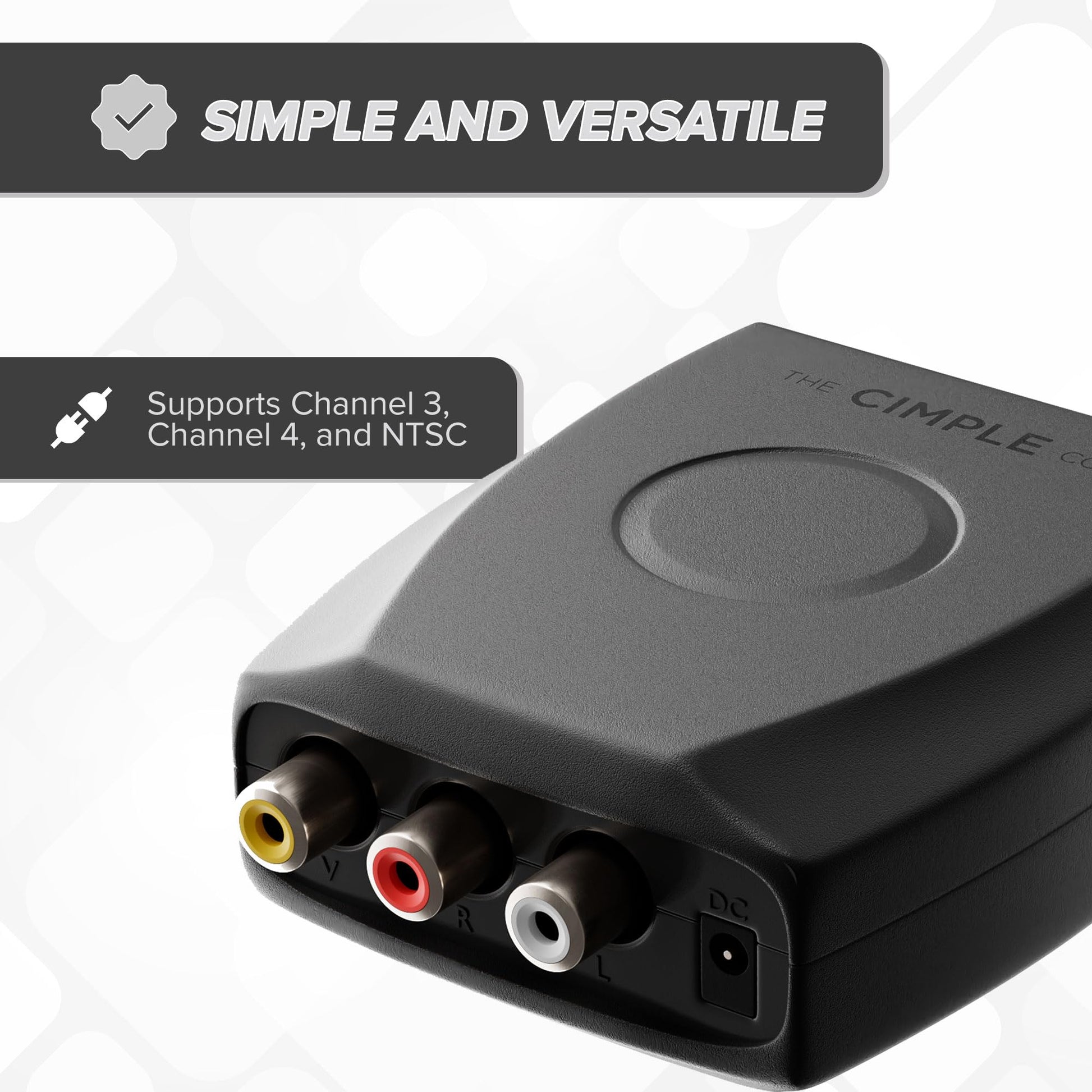 Convertidor HDMI DVI, Componente, RGB, RCA (AV Composite) (Digital y analógico) - Convierte señales HDMI HD para Xbox/PS4/PS3/PC/Laptop/TV/STB/VHS/VCR/Camera/DVD/reproductor Blu-ray, PAL/NTSC, Negro, VIDEO - RCA to COAX
