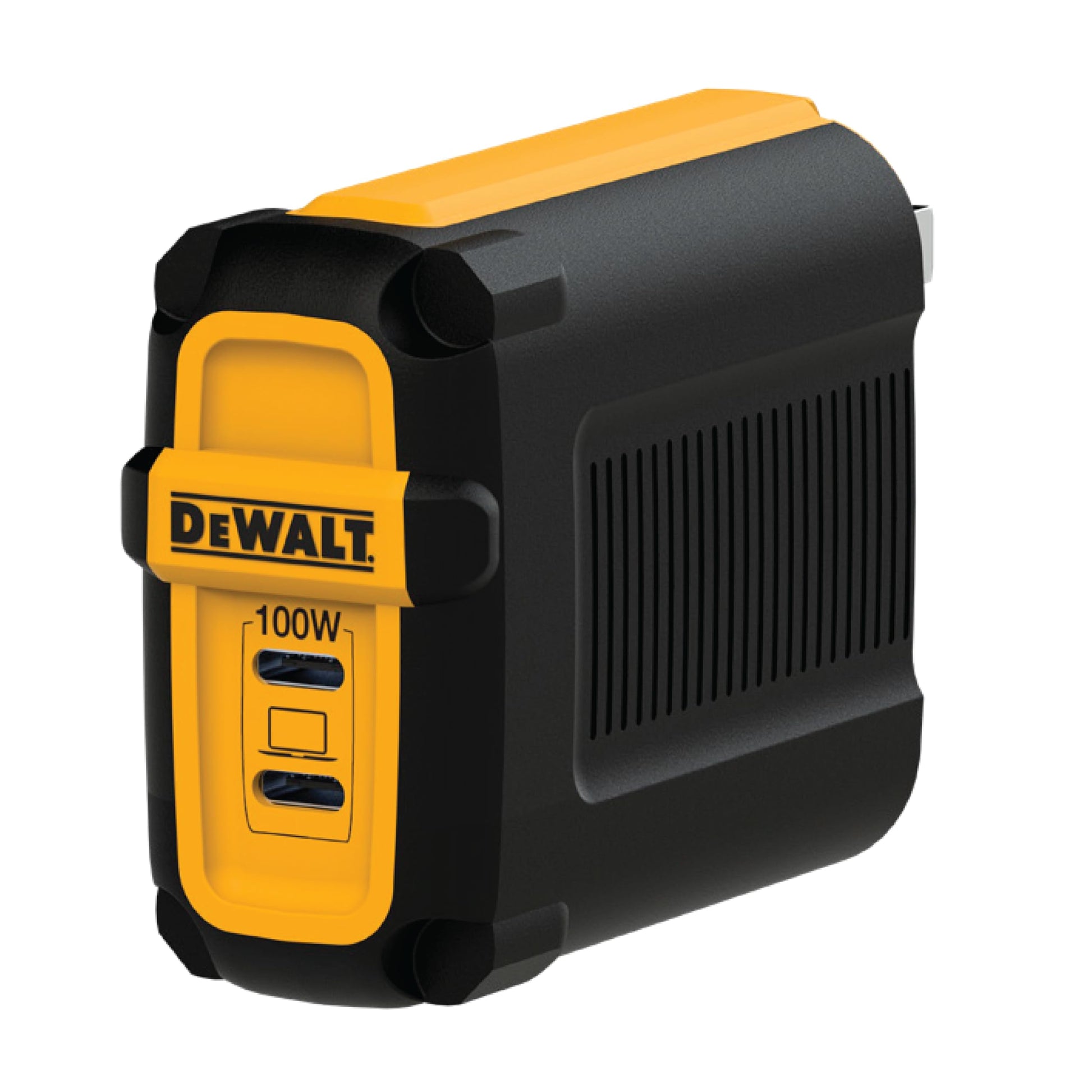 DEWALT 100W USB C Charger Block(GAN), Cargador de Pared Compacto rápido de 2 Puertos para MacBook Pro, MacBook Air, Google Pixelbook, ThinkPad, DELL XPS, iPad Pro, Galaxy S22/S20, iPhone 16/15/14/Pro