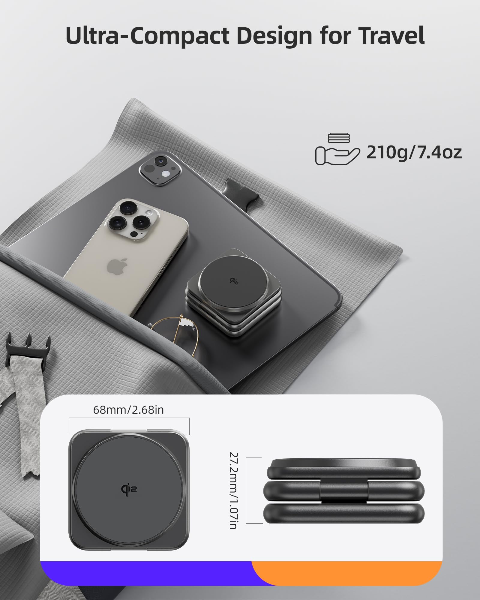 Estación de Carga 3 en 1 KU XIU X40Q Plata con Soporte Magnético Inalámbrico para iPhone y Apple Watch
