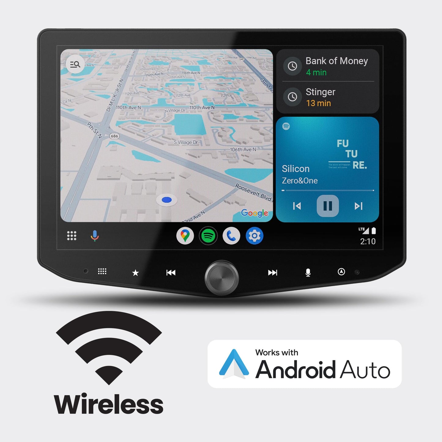 Stinger HEIGH10+ Wrangler JK (2011-18) visualización táctil HD de 10.1 pulgadas, estéreo para coche, radio automática inalámbrica certificada Apple CarPlay/Android, unidad principal receptor Bluetooth
