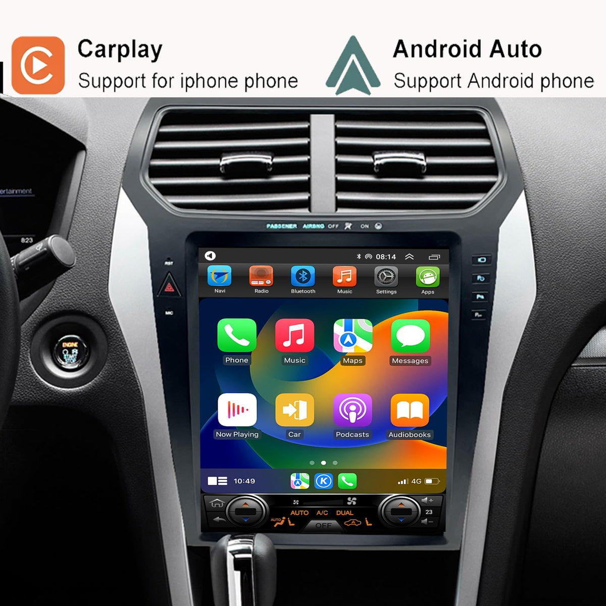 Radio Estéreo de Coche Android 14 Ford Explorer 2011 12.1 Pulgadas