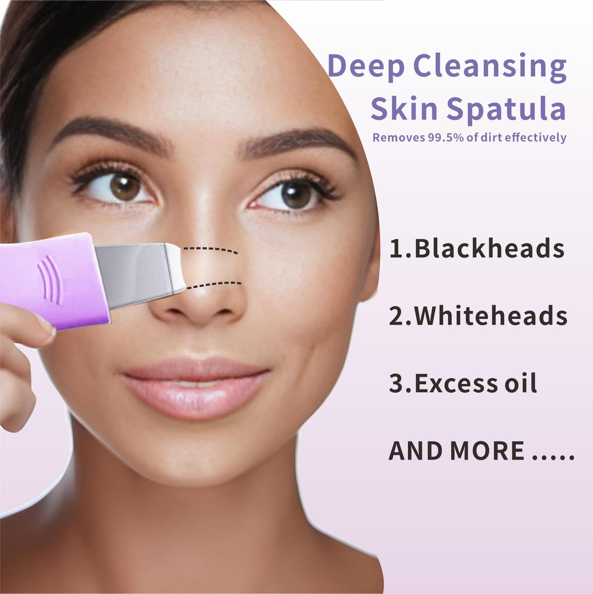Herramienta para eliminar puntos negros, limpiador facial de silicona, raspador de nariz 2 en 1 para limpieza profunda, espátula facial para limpiar la piel, removedor de puntos negros, herramienta de