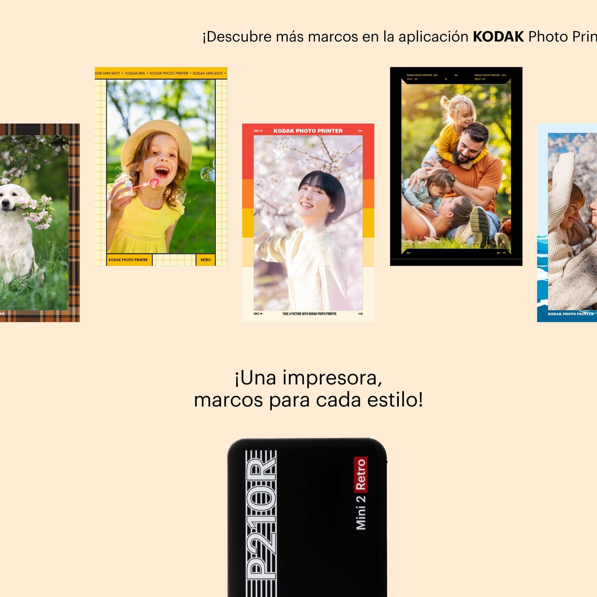 KODAK Mini 2 Retro 4PASS Impresora de Fotos Portátil (5,3x8,6cm) + Pack de Regalo con 68 Hojas, Blanco