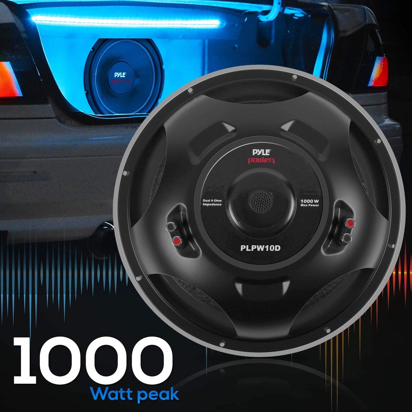Subwoofer Dual Pyle 1000 Watts 4 Ohmios 25.4 cm