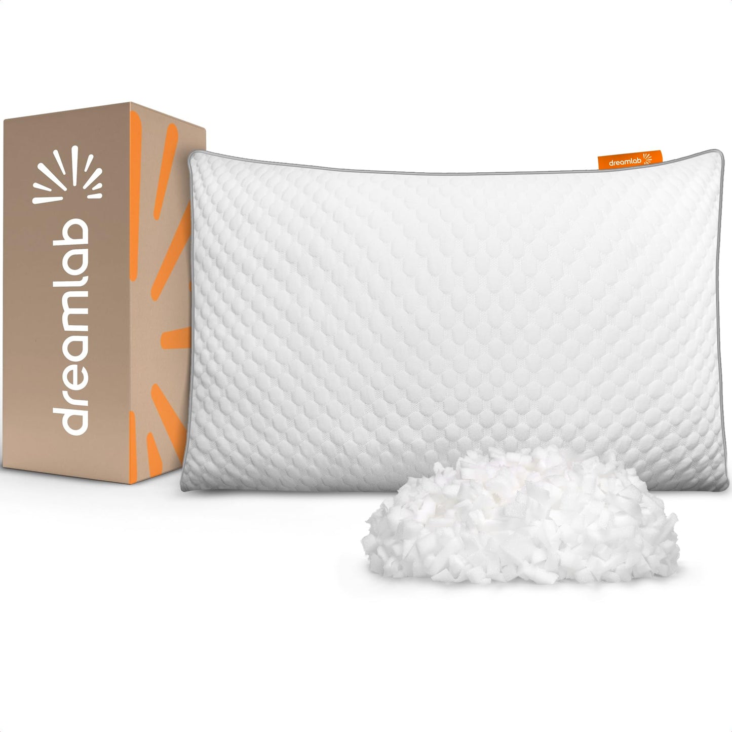 Almohada Dreamlab Blanca con Altura Ajustable y Memory Foam Hipoalergénica Tamaño King Size