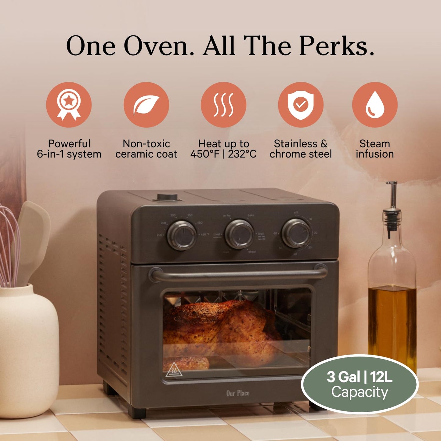 Freidora de Aire y Horno Tostador Multifuncional Our Place Wonder Oven Compacto para Encimera
