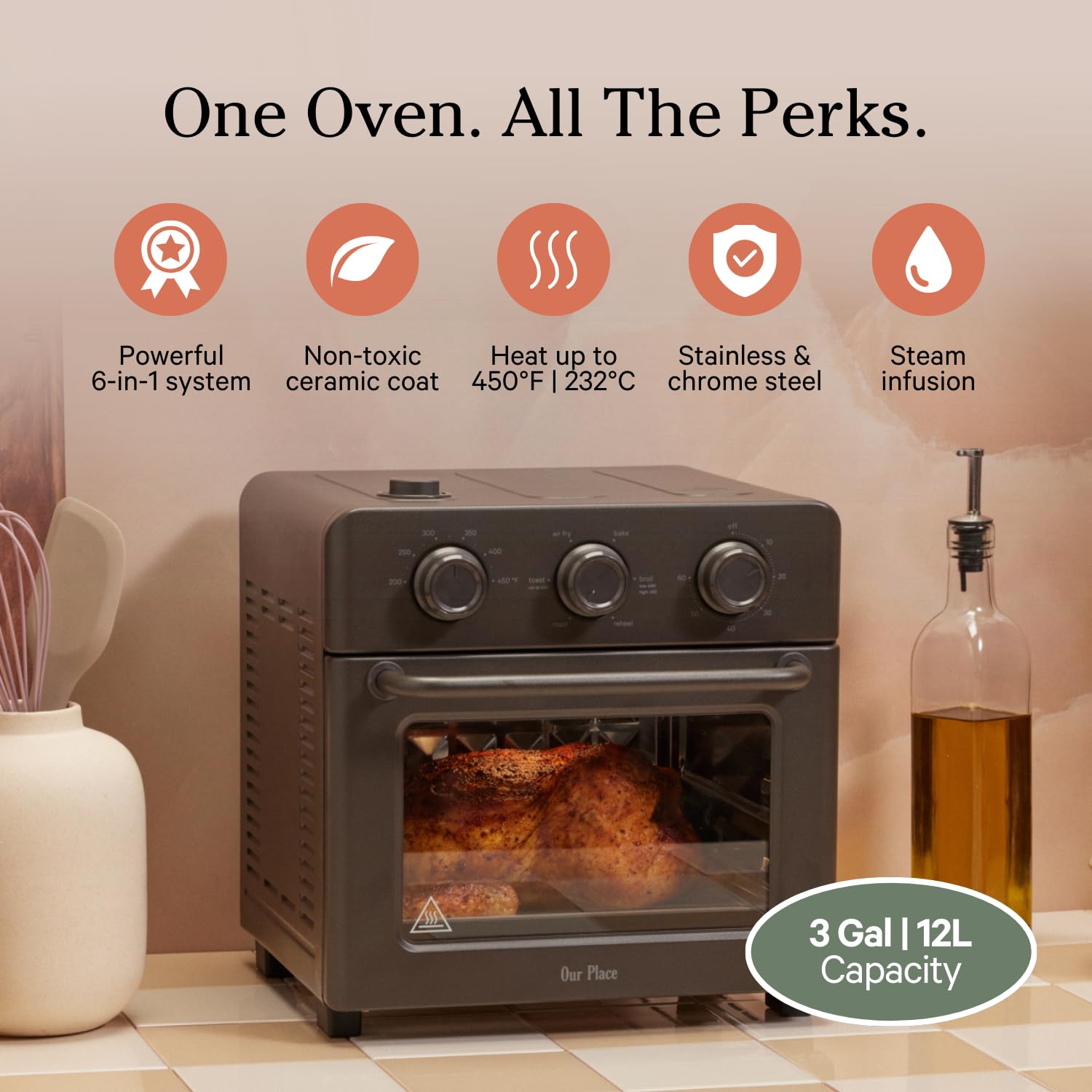 Freidora de Aire y Horno Tostador Multifuncional Our Place Wonder Oven Compacto para Encimera