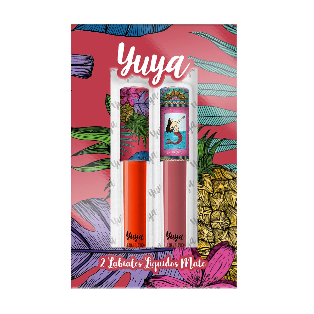 Yuya - Republic Cosmetics Set de 2 Labiales Líquidos "Papaya", Color Naranja