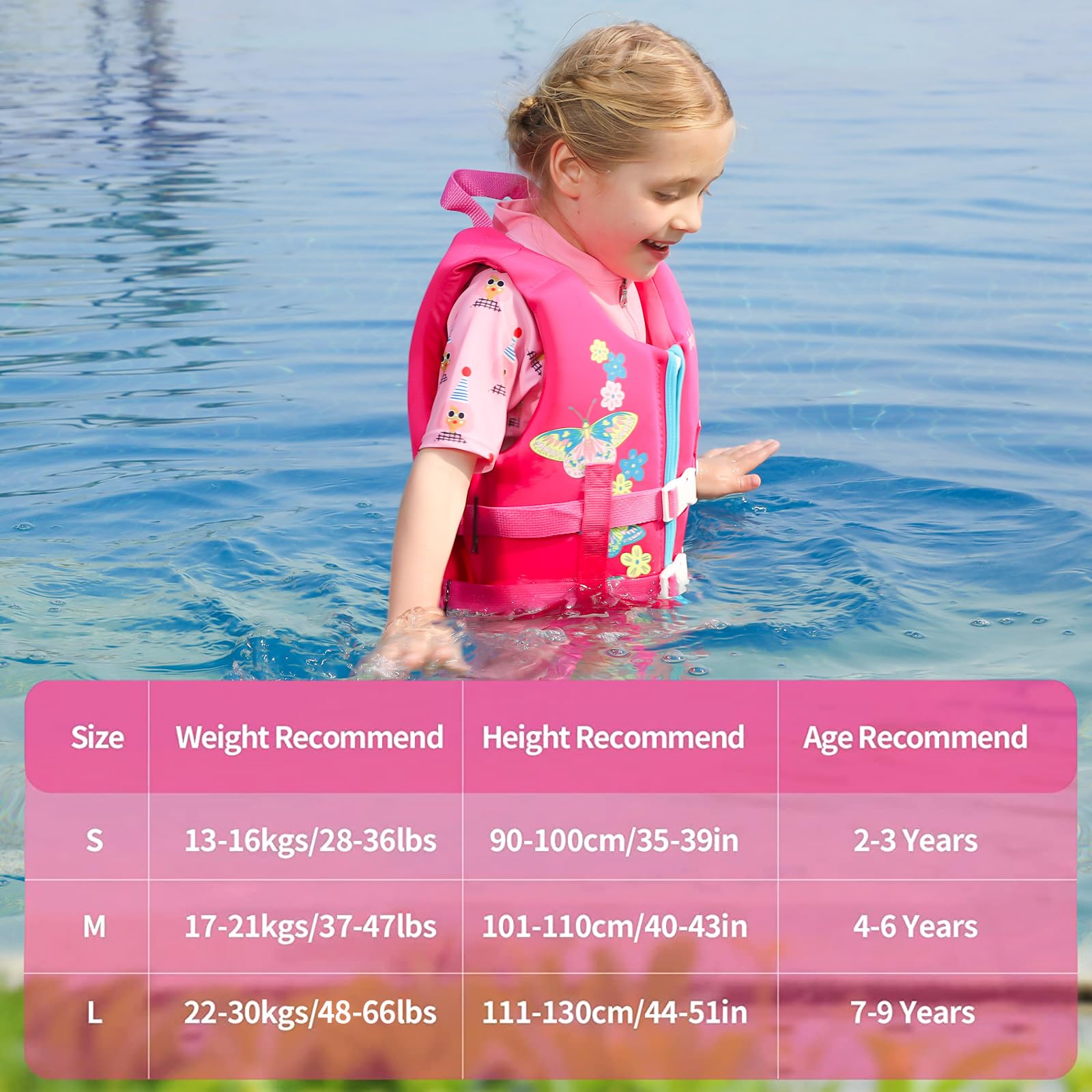 Gogokids - Chaleco de natación para niños pequeños, chamarra flotante para niñas y niños de 20-30-40-50 libras, flotadores de natación con correa de seguridad ajustable Duel, para niños de 2-9 años