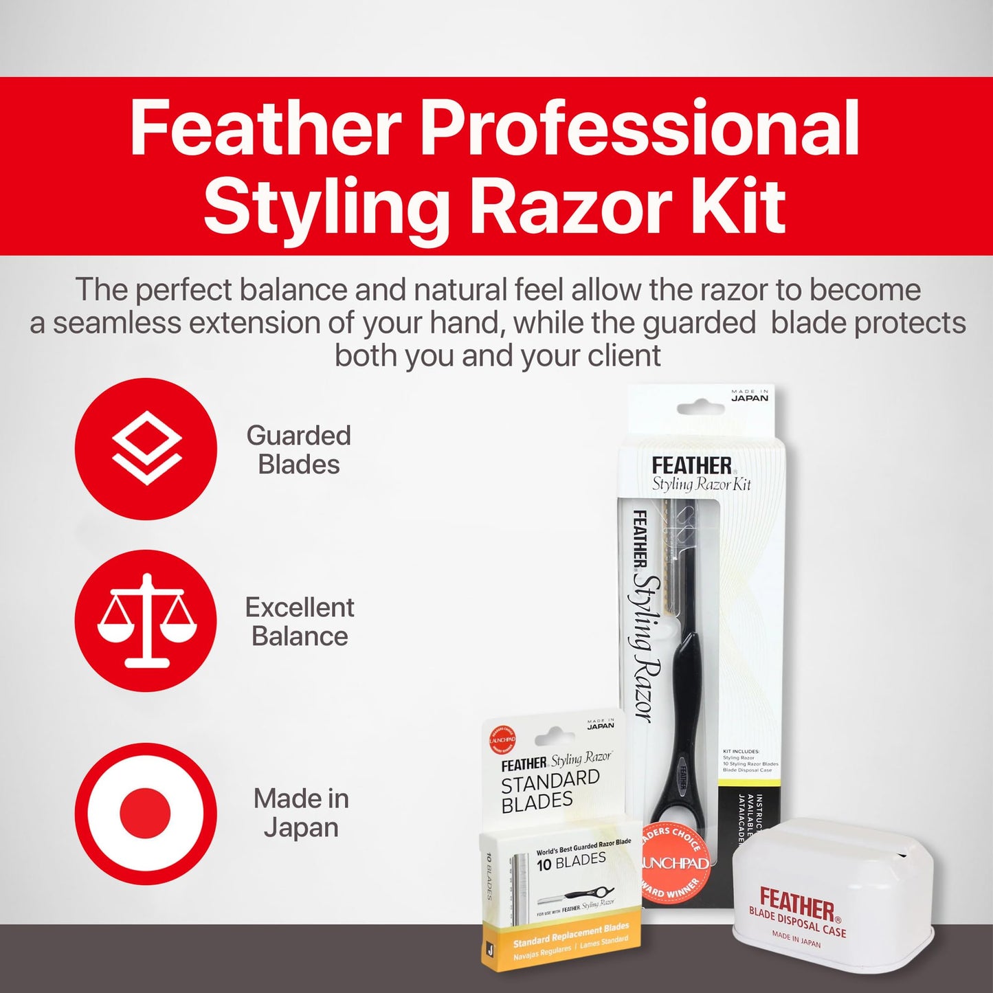 Styling Razor Japonés Feather cortadora de cabello manual (Negro)