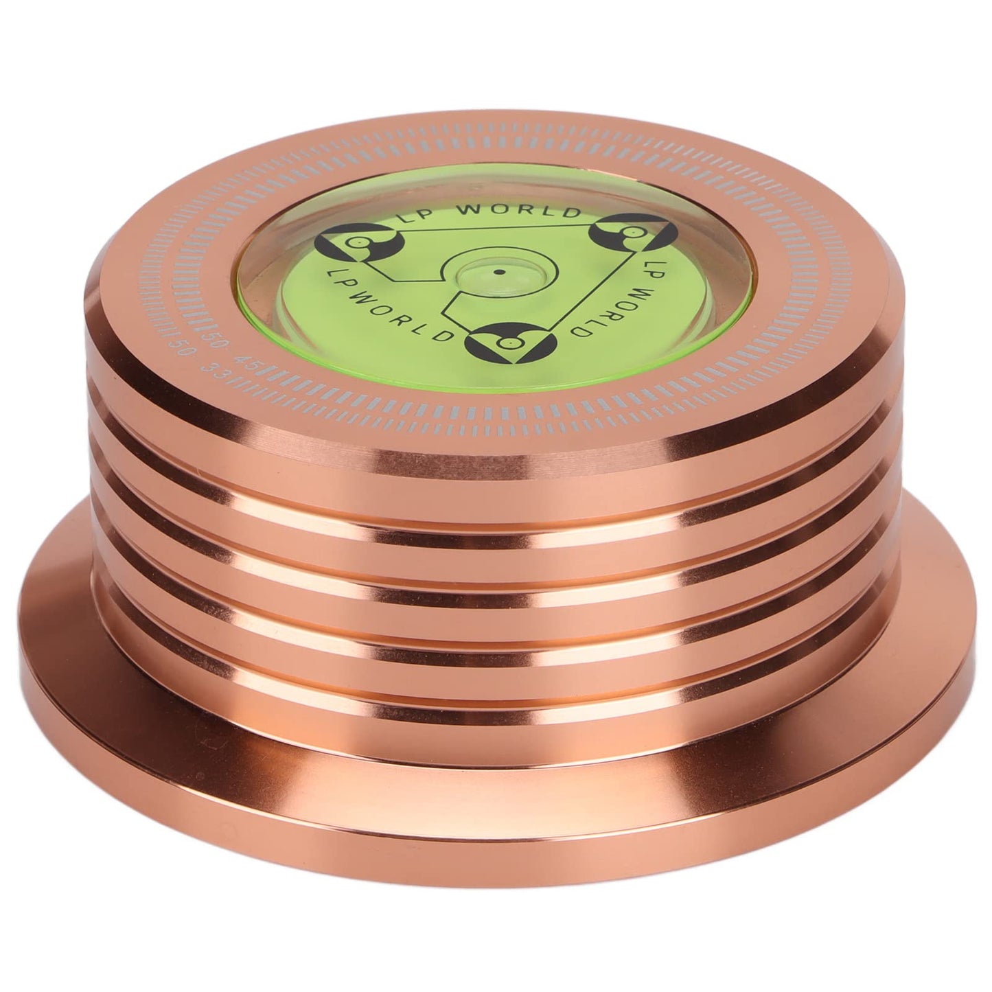 Estabilizador de Discos de Vinilo con Nivelación de Burbujas Aluminio Oro rosa