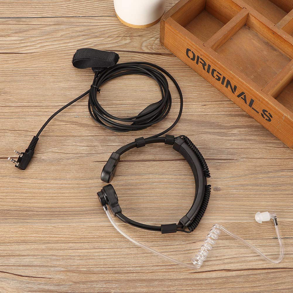 Auricular Universal Oumij Negro con Micrófono de Control de Garganta para Walkie Talkie