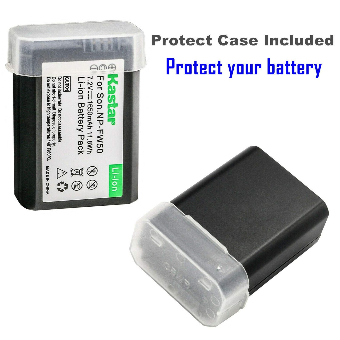 Kastar - Paquete de 2 baterías NP-FW50 y cargador USB LTD2 de repuesto para Sony Alpha α5000, a5000, ILCE-5100, Alpha α5100, a5100, ILCE-6000, Alpha α6000, a6000, ILCE-6100, Alpha α6100, AA 600, y