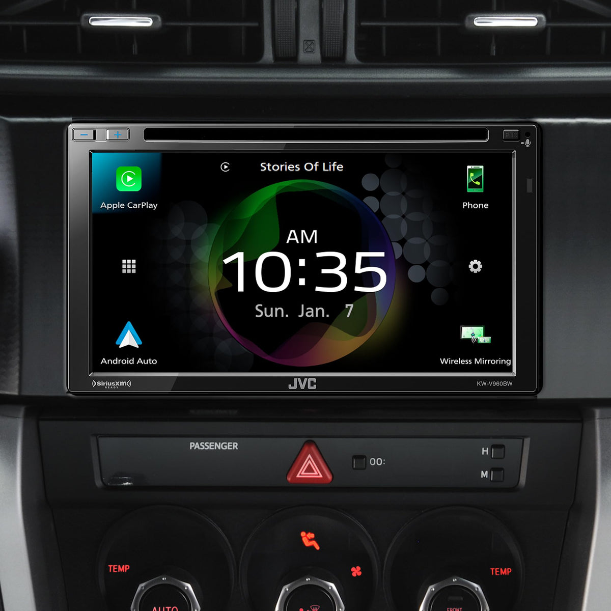 Radio de Coche JVC Negro Wi-Fi Integrado con Pantalla Táctil de 6.8 Pulgadas y CarPlay para Android Auto