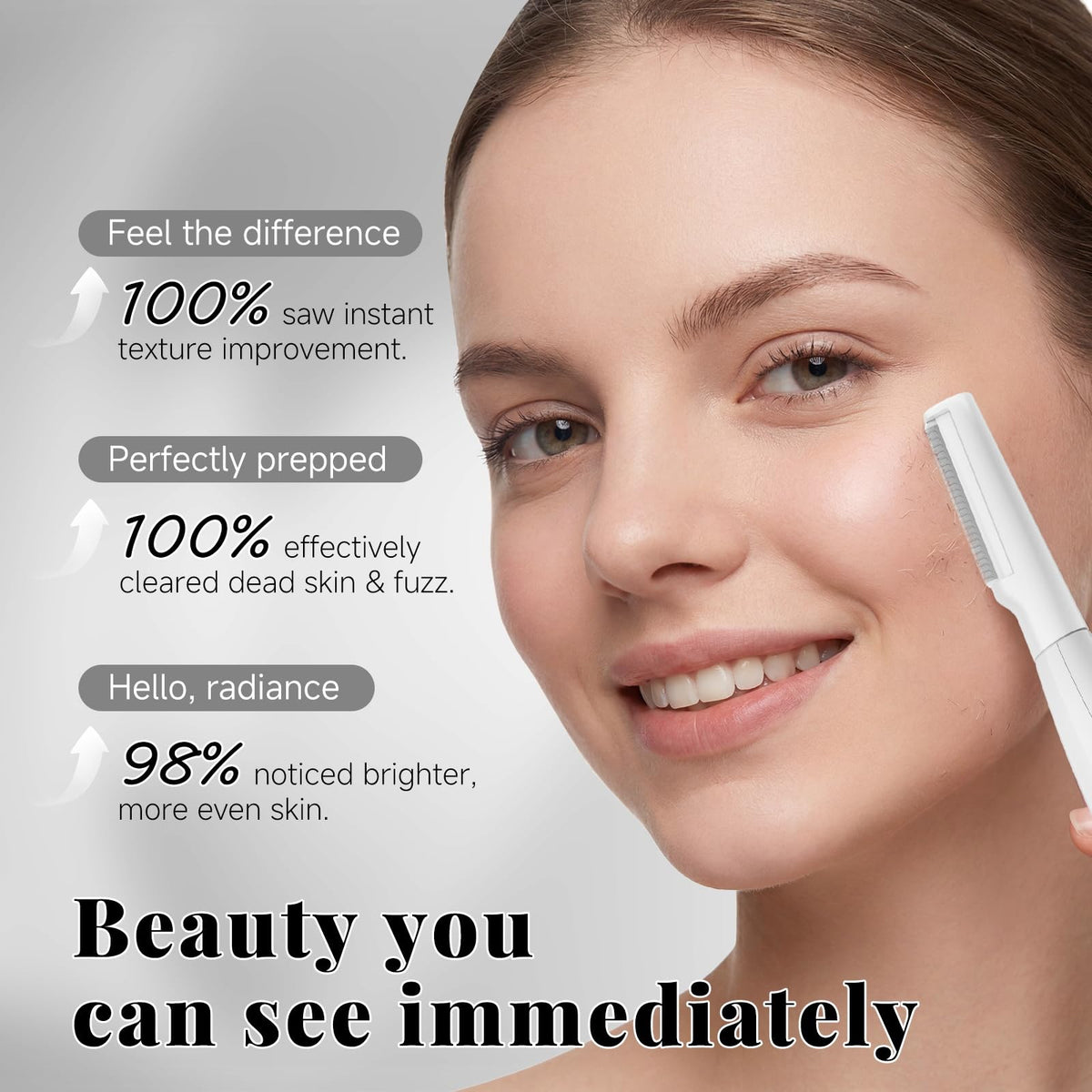 Sonic Dermaplane - Maquinilla de afeitar para mujer, herramienta de dermatiamiento recargable con 8 cuchillas de dermatiamiento y aceite facial, 3 velocidades para eliminar pelusa de melocotón y