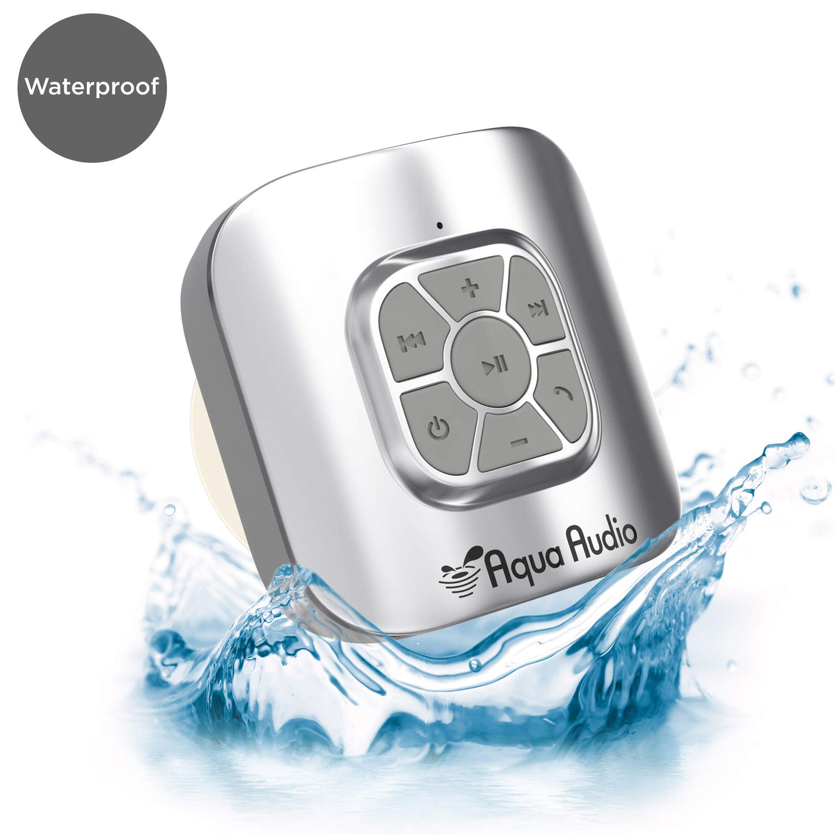 Altavoz Bluetooth Impermeable Gideon AquaAudio Azul con Ventosa y Micrófono Incorporado