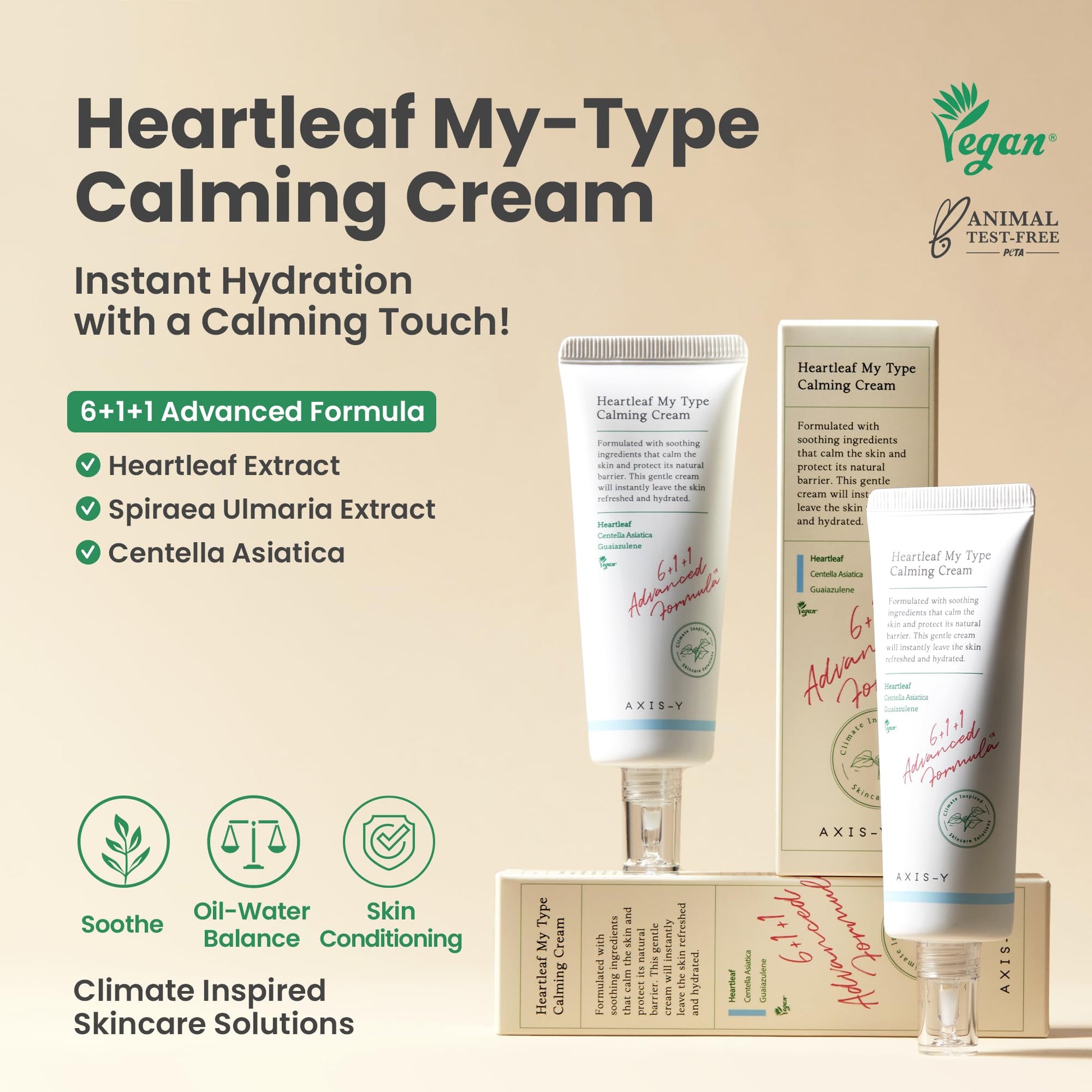 AXIS-Y - Heartleaf My Type Calming Cream - Hidratante en Gel - 60ml