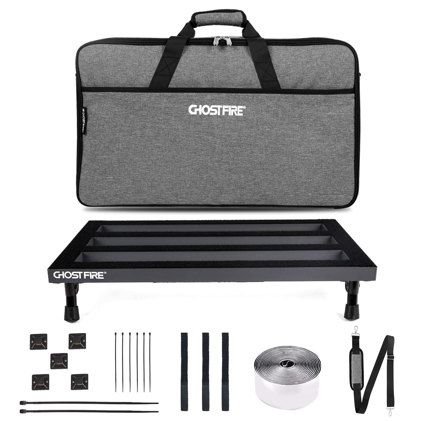 GHOSTFIRE Ghost Fire - Pedalera de guitarra de aleación de aluminio ligera, 1 kg, 56 x 30 cm, con bolsa de transporte, SPL-05