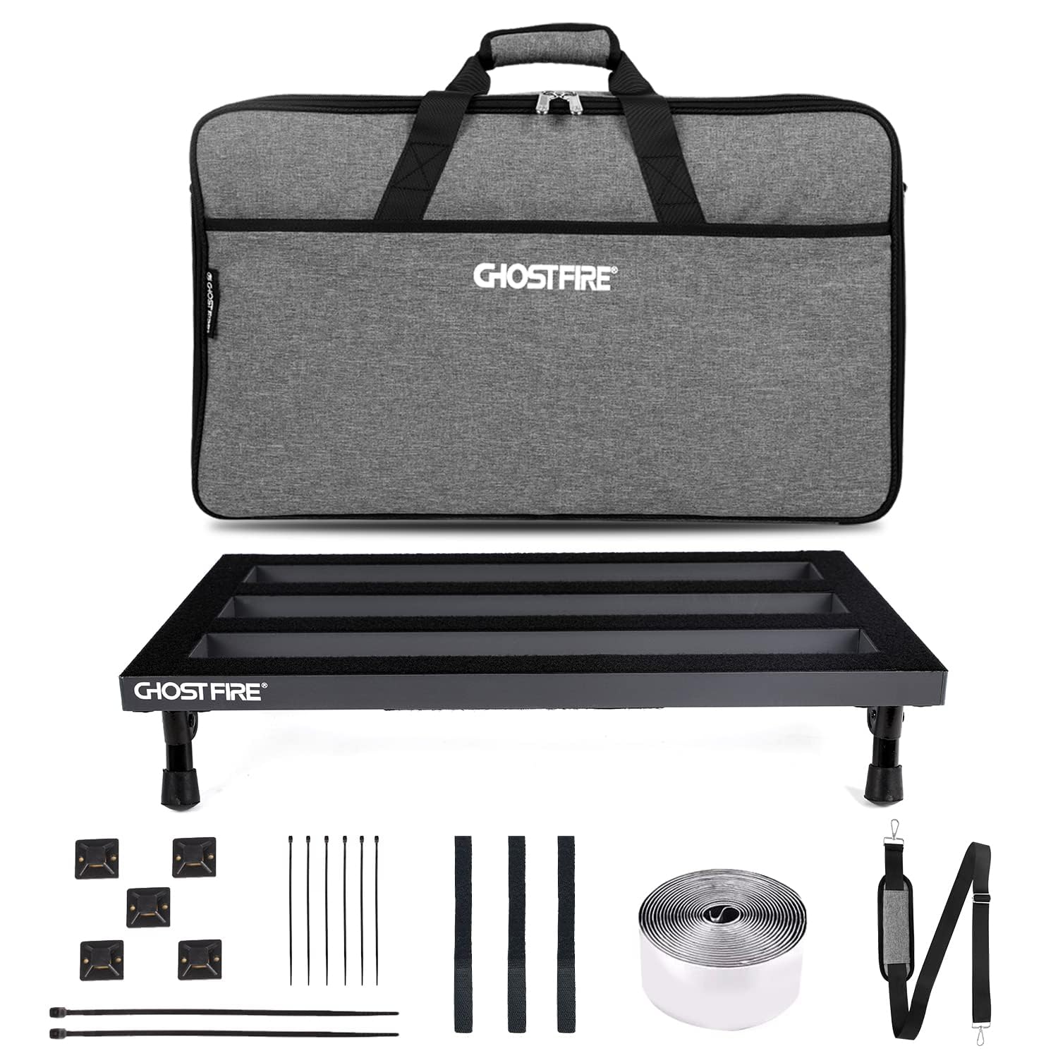 GHOSTFIRE Ghost Fire - Pedalera de guitarra de aleación de aluminio ligera, 1 kg, 56 x 30 cm, con bolsa de transporte, SPL-05