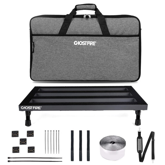 GHOSTFIRE Ghost Fire - Pedalera de guitarra de aleación de aluminio ligera, 1 kg, 56 x 30 cm, con bolsa de transporte, SPL-05