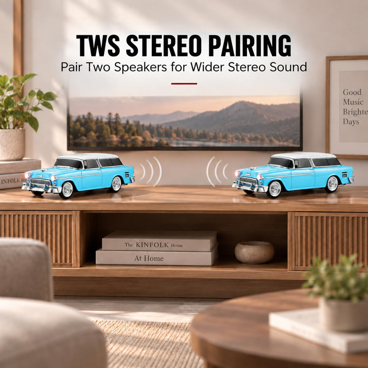 Altavoz Bluetooth WSTER Azul Station Wagon Classic