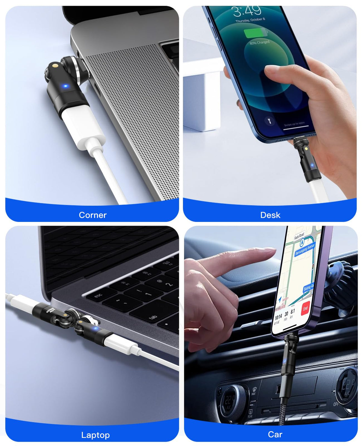 Adaptador Magnético USB C TiMOVO Negro