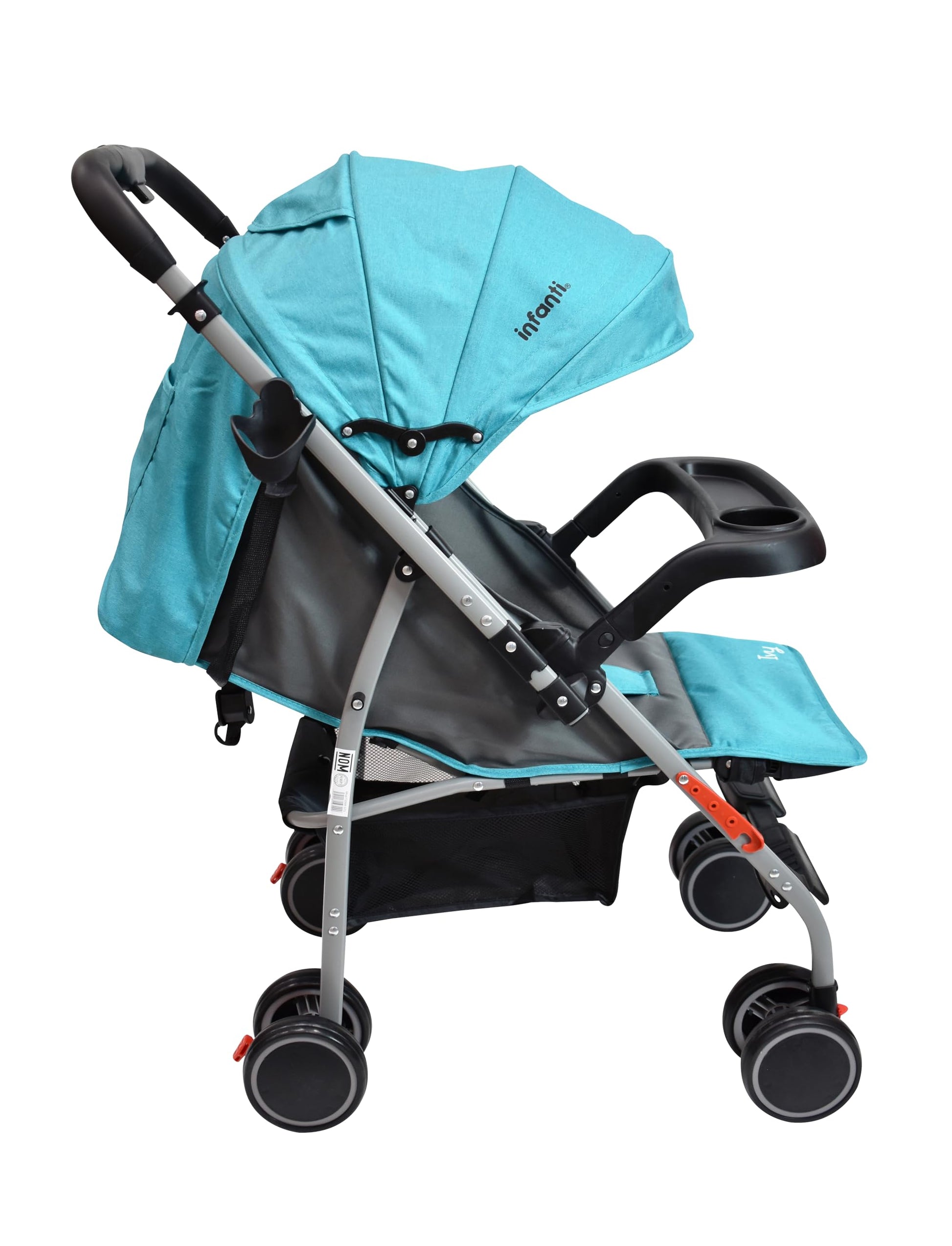 INFANTI | Carriola De Paseo Ivy | Con Mango Reversible | Ligera y Plegable | Soporta 15 kg | Multiposiciones (Turquesa)