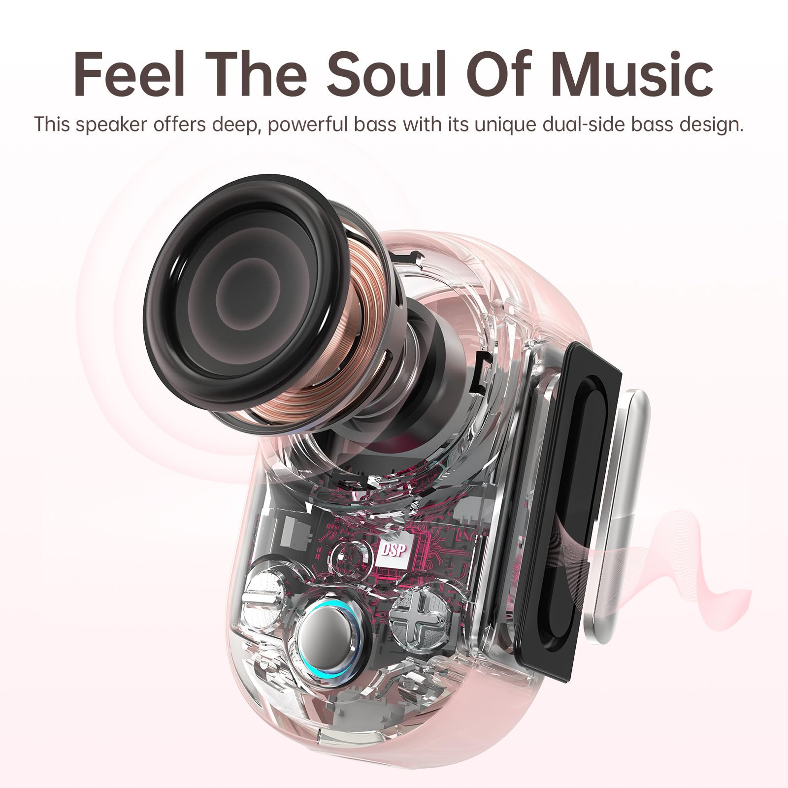 Divoom Itour-S Mini Altavoz portátil Bluetooth portátil, Audio Grande y Graves impactantes, diseño de Clip, IP67 Impermeable y a Prueba de Polvo, 10 Horas de Tiempo de Juego, Altavoz para Viajes en