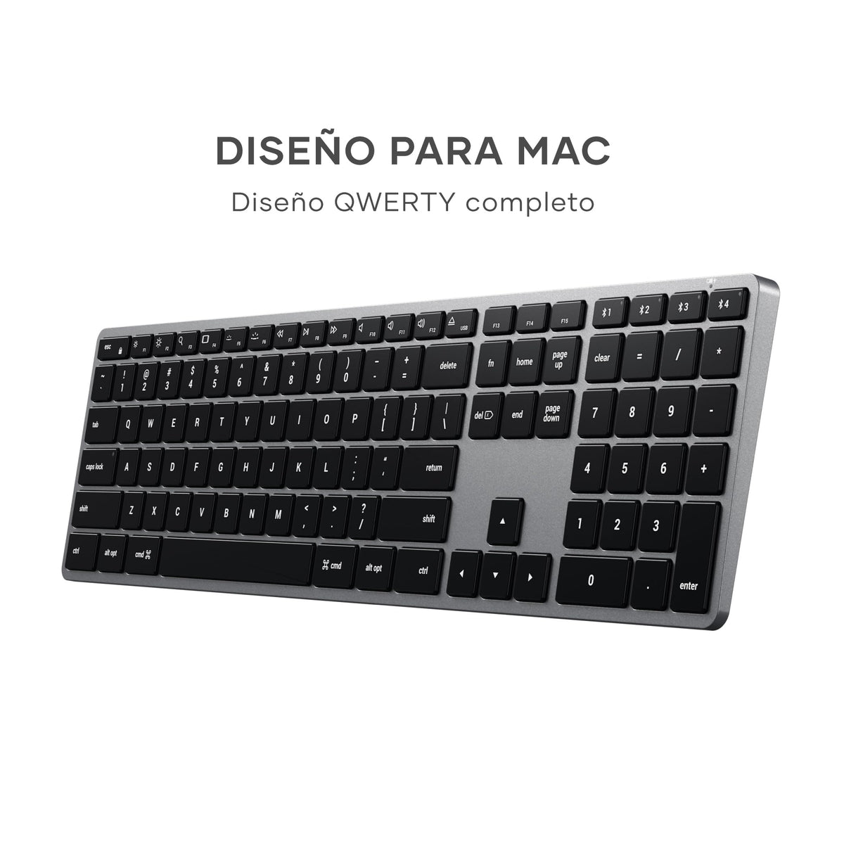 Teclado Bluetooth SATECHI Gris Espacial Retroiluminado Slim X3