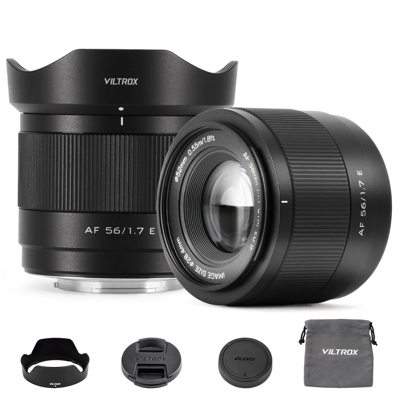 VILTROX - Lente de cámara SLR de 56 mm F1.7 con montura en E AF APS-C de gran apertura, gran angular, formato de enfoque automático, lente vertical para Sony ZV-E10 FX30 ZC-E10II a5000 a5100 a6000